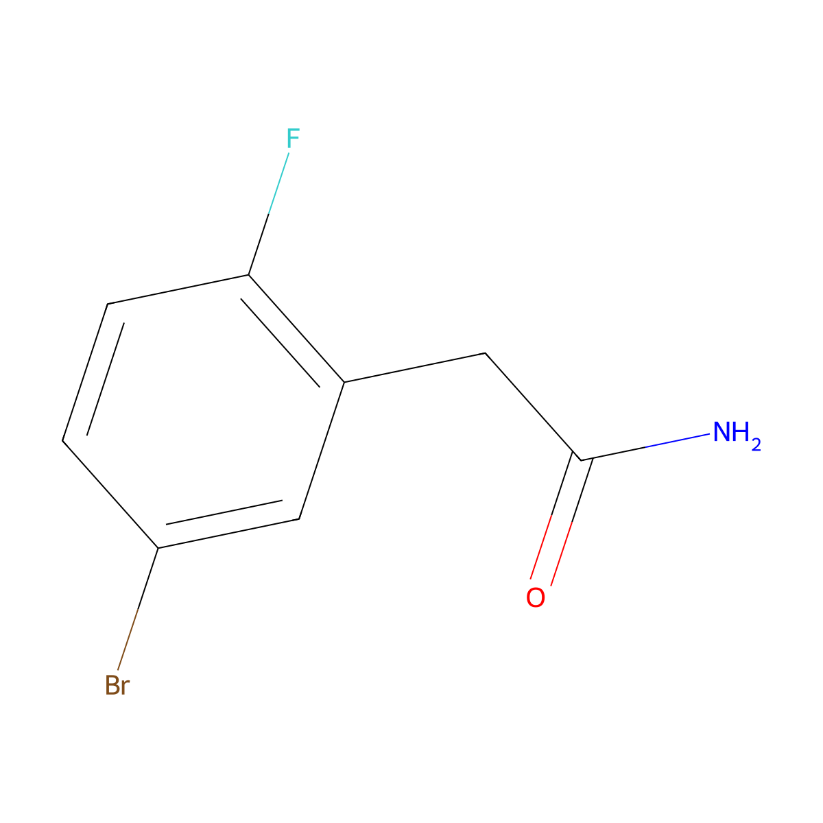 2-(5-Bromo-2-fluorophenyl)acetamide molecular structure, CAS 1862925-24-3