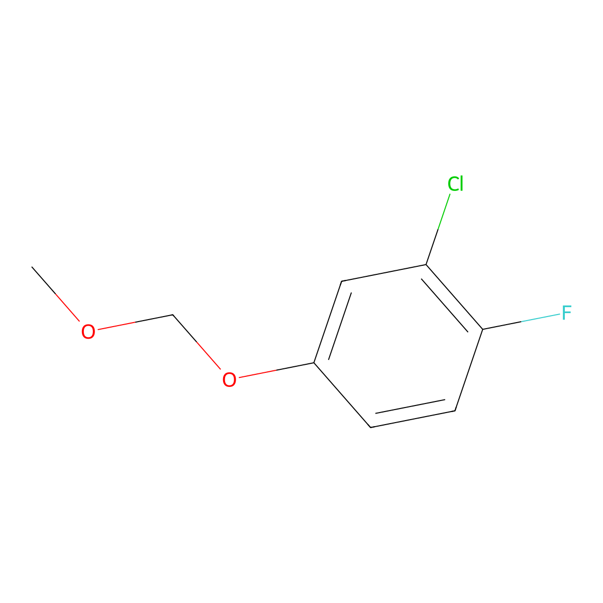 2-Chloro-1-fluoro-4-(methoxymethoxy)benzene molecular structure, CAS 1862927-59-0