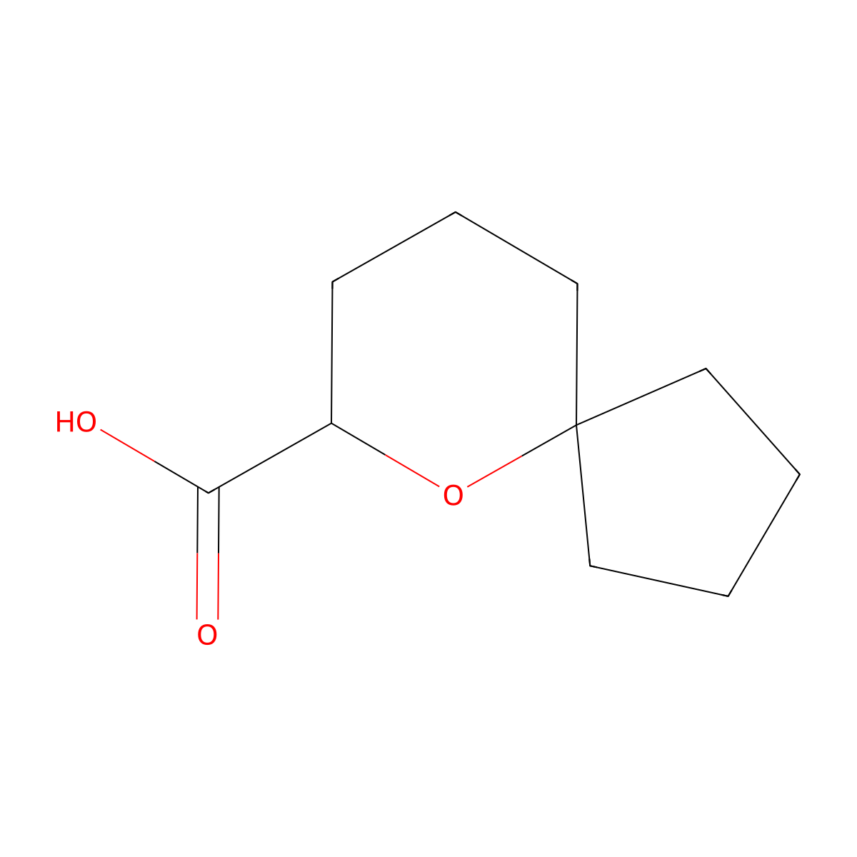 6-Oxaspiro[4.5]decane-7-carboxylic acid molecular structure, CAS 1862942-07-1