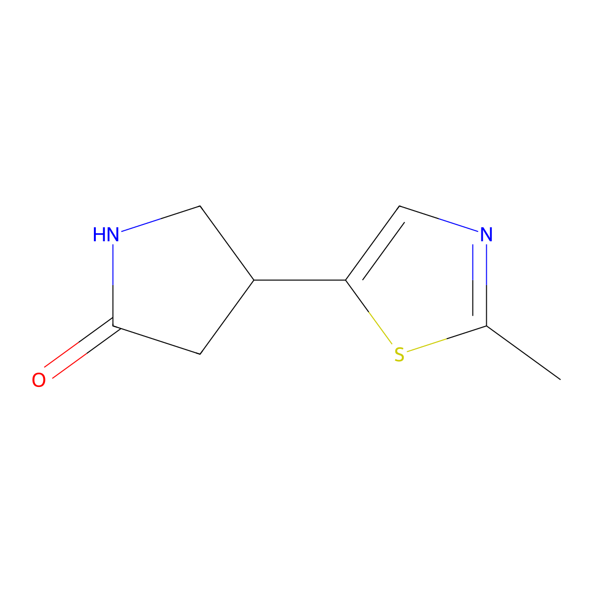 4-(2-Methyl-1,3-thiazol-5-yl)pyrrolidin-2-one molecular structure, CAS 1862942-40-2
