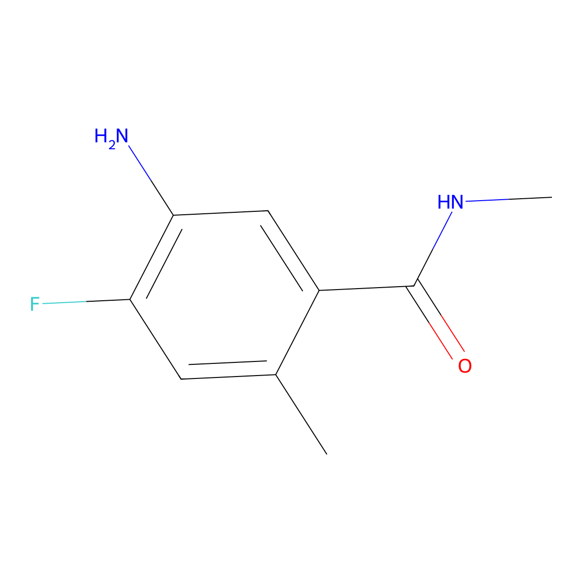 5-amino-4-fluoro-N,2-dimethylbenzamide molecular structure, CAS 1862963-13-0
