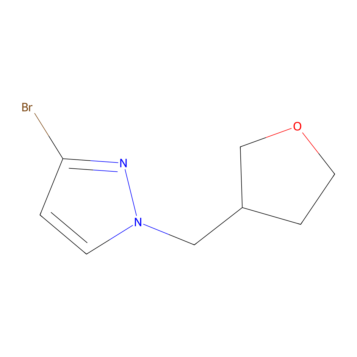 3-bromo-1-[(oxolan-3-yl)methyl]-1H-pyrazole molecular structure, CAS 1862967-24-5
