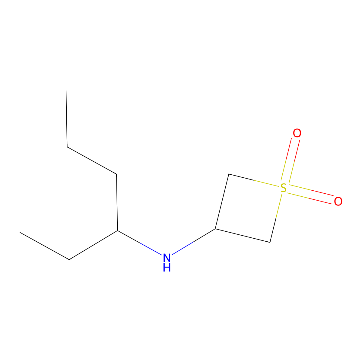 3-(Hexan-3-ylamino)thietane 1,1-dioxide molecular structure, CAS 1862971-48-9