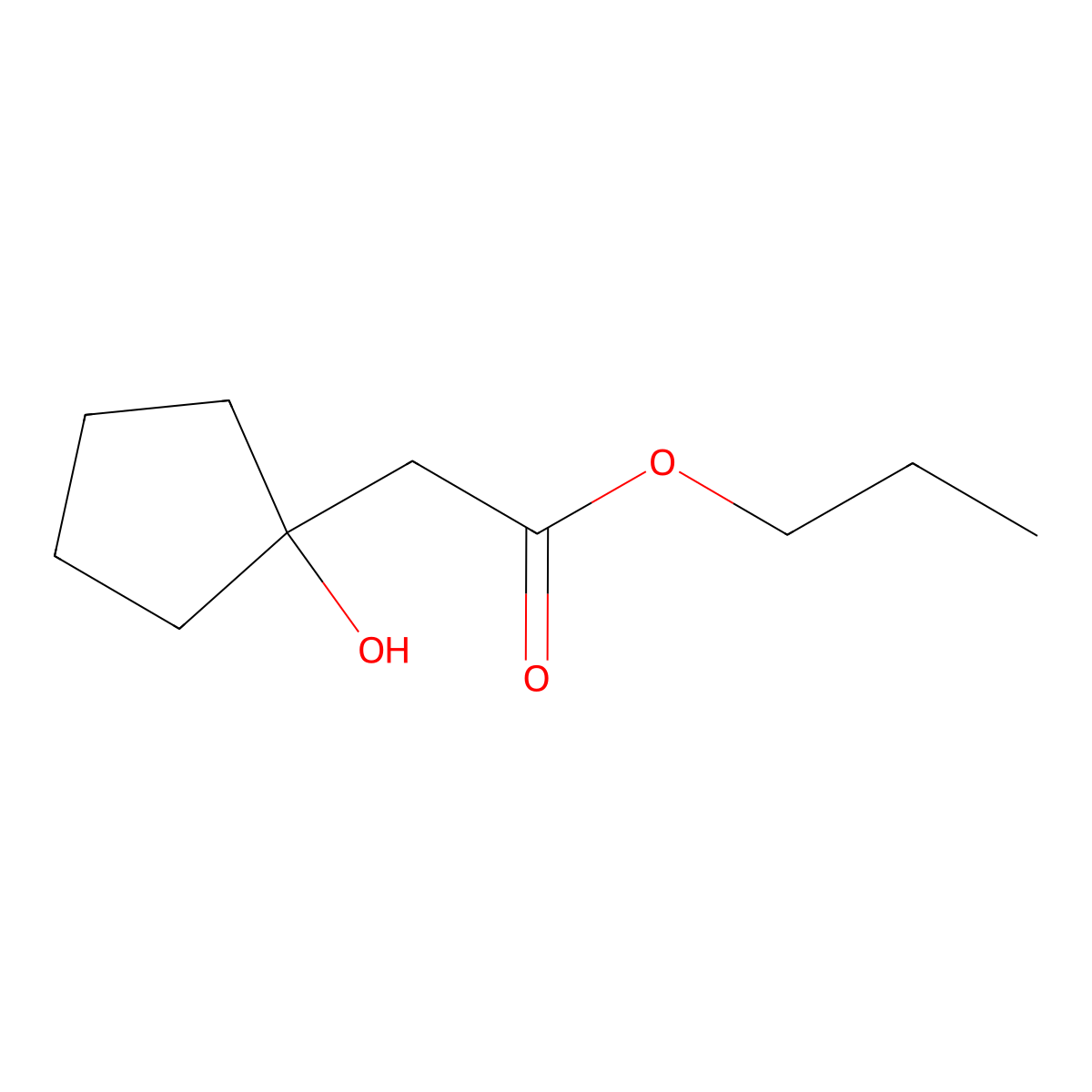 Propyl 2-(1-hydroxycyclopentyl)acetate molecular structure, CAS 1862971-53-6