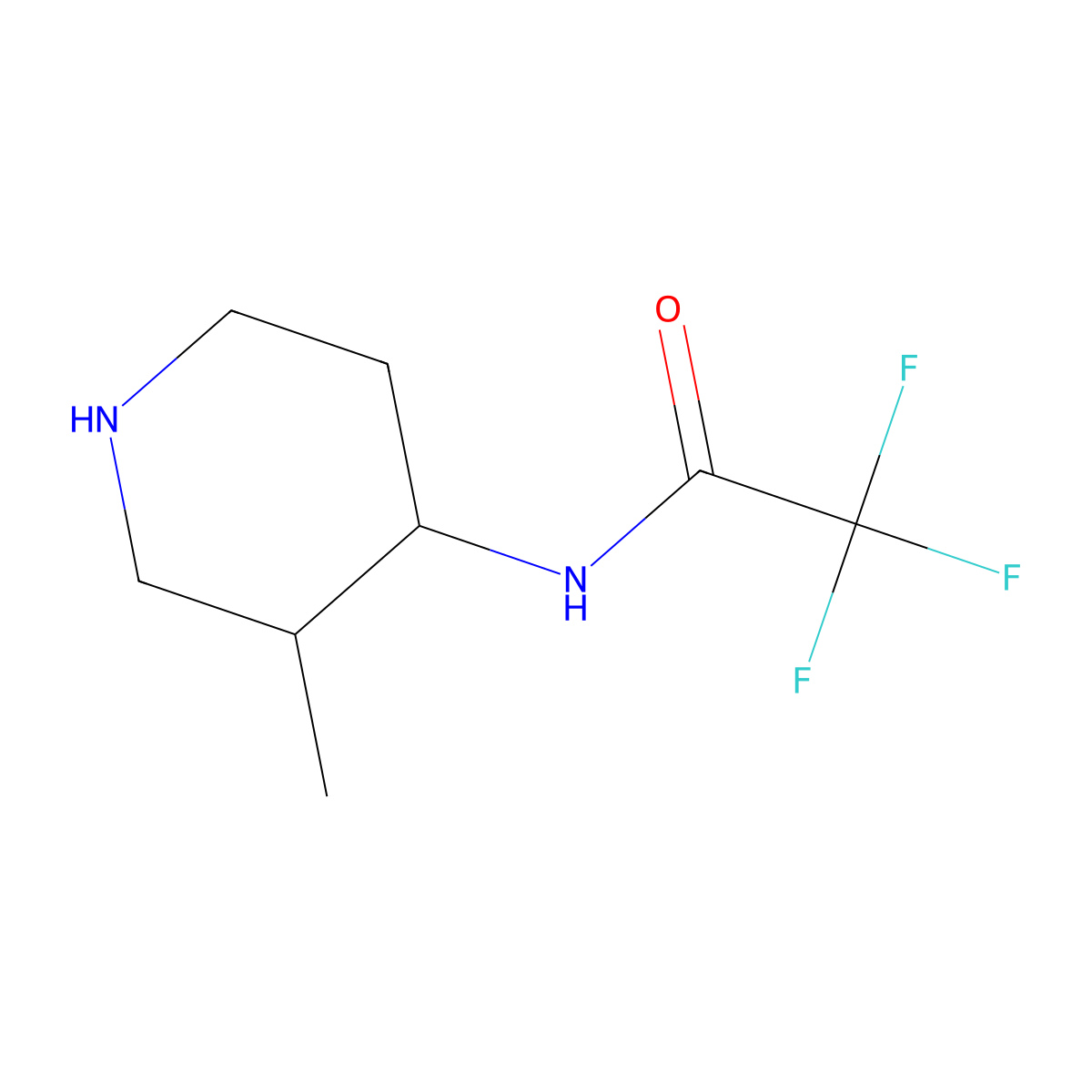 2,2,2-trifluoro-N-(3-methylpiperidin-4-yl)acetamide molecular structure, CAS 1862972-61-9