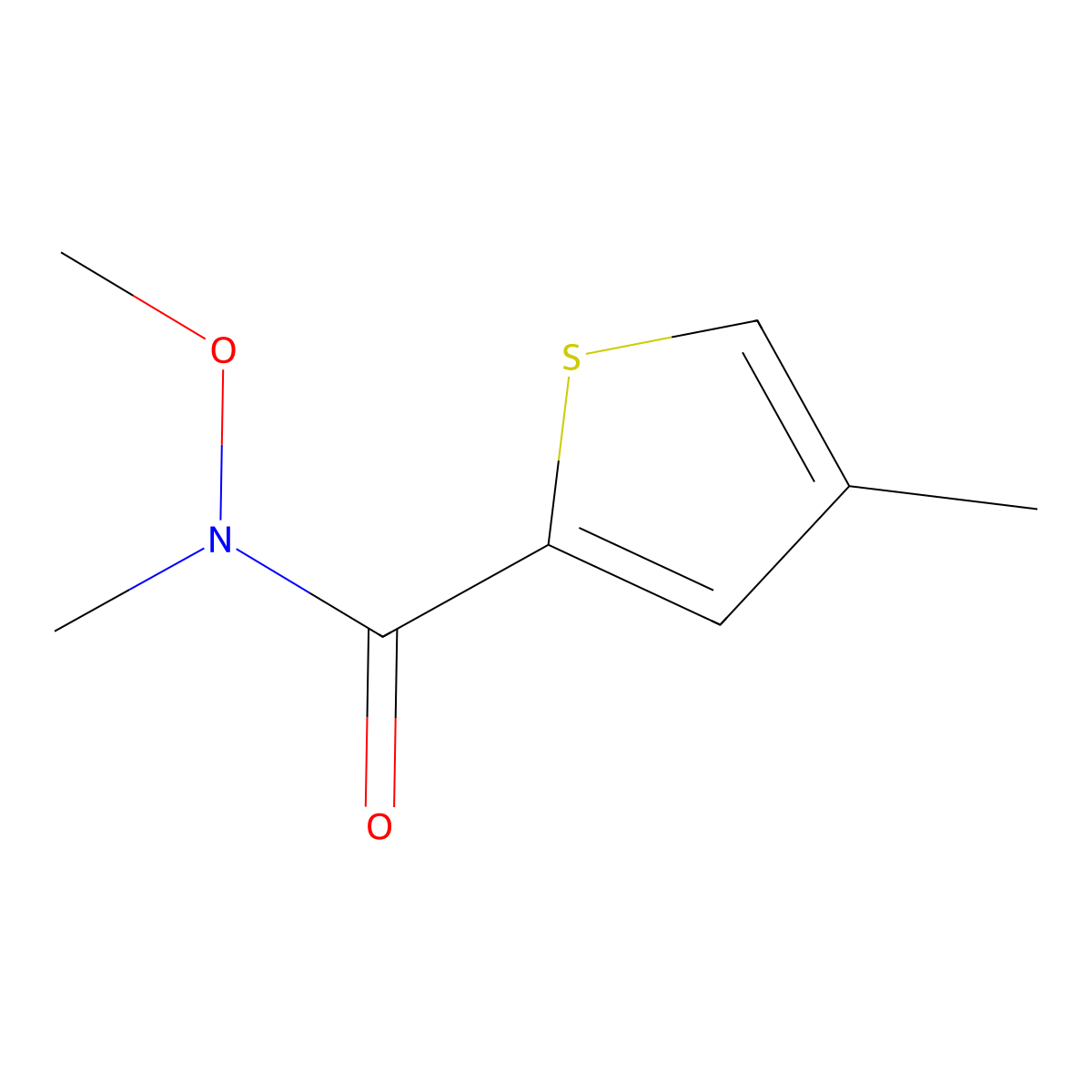 N-methoxy-N,4-dimethylthiophene-2-carboxamide molecular structure, CAS 1862972-98-2