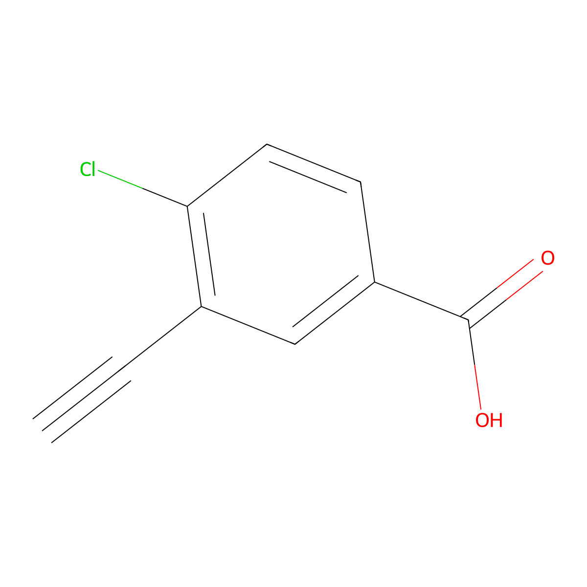 4-Chloro-3-ethynylbenzoic acid molecular structure, CAS 1862985-70-3