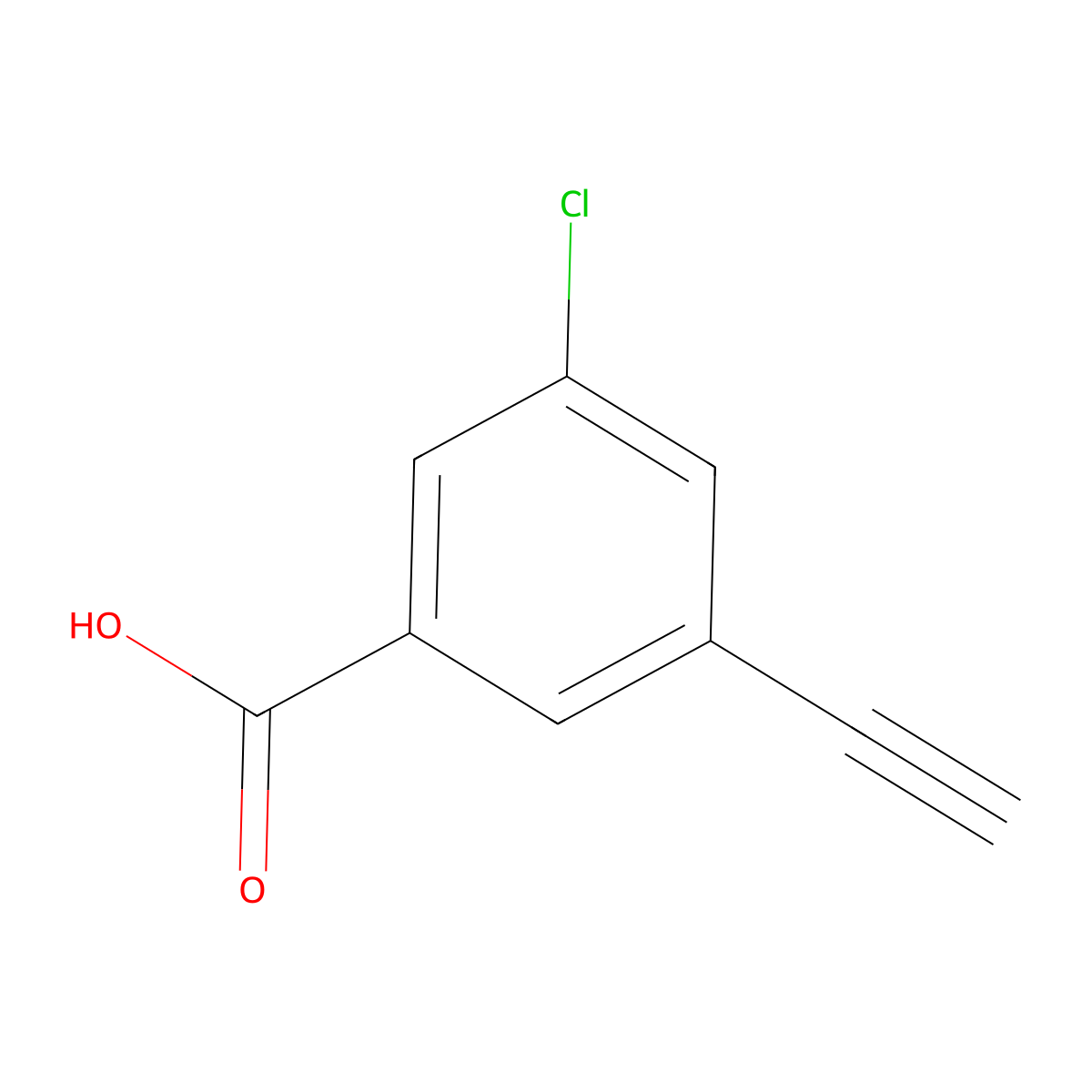 3-Chloro-5-ethynylbenzoic acid molecular structure, CAS 1862985-95-2
