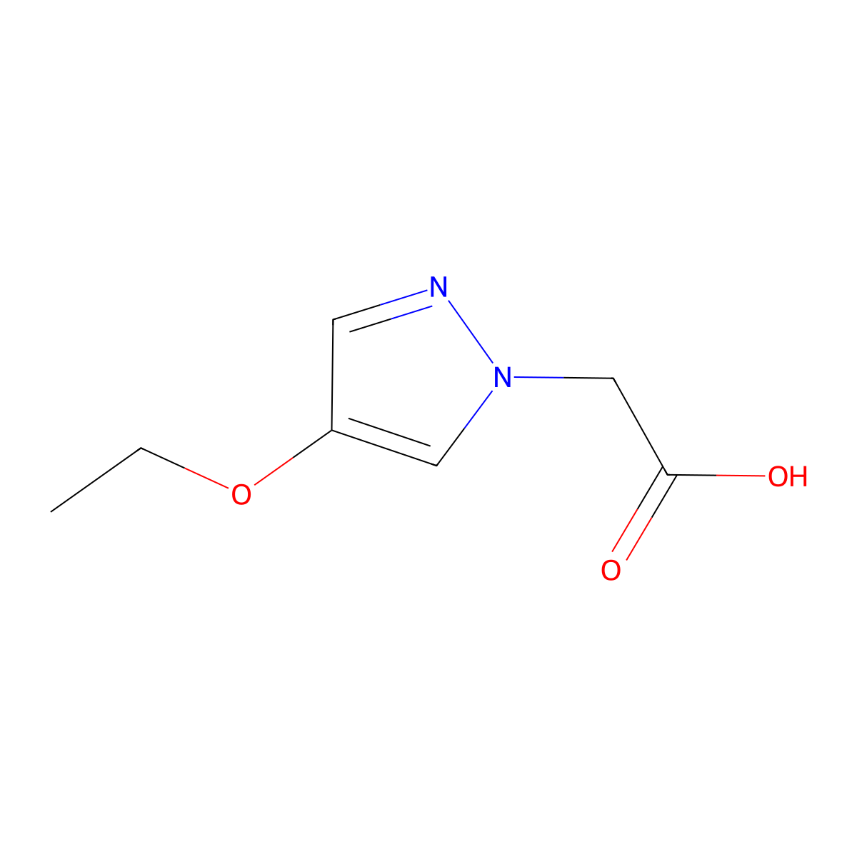 (4-Ethoxy-pyrazol-1-yl)-acetic acid molecular structure, CAS 1862988-70-2