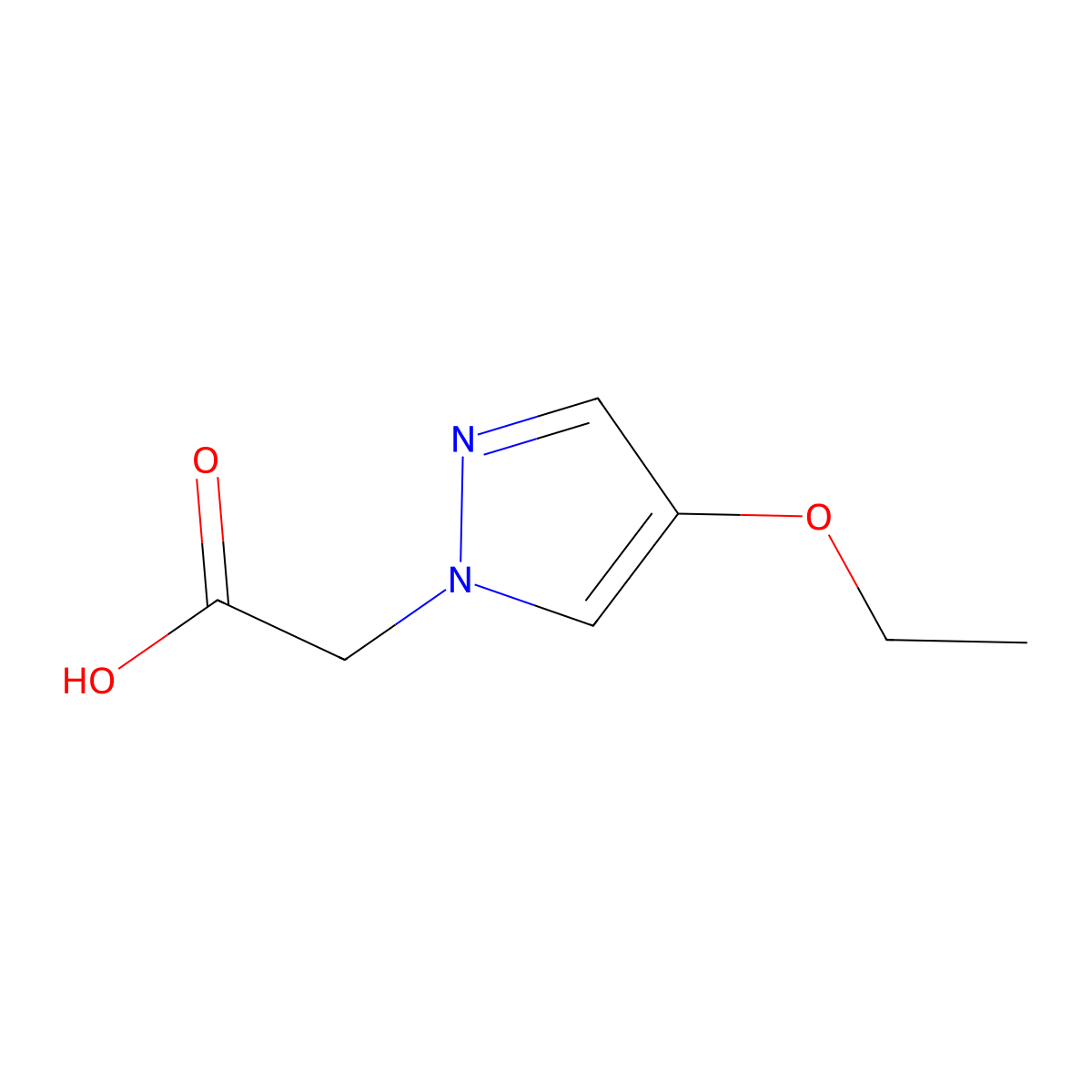 (4-Ethoxy-pyrazol-1-yl)-acetic acid molecular structure, CAS 1862988-70-2