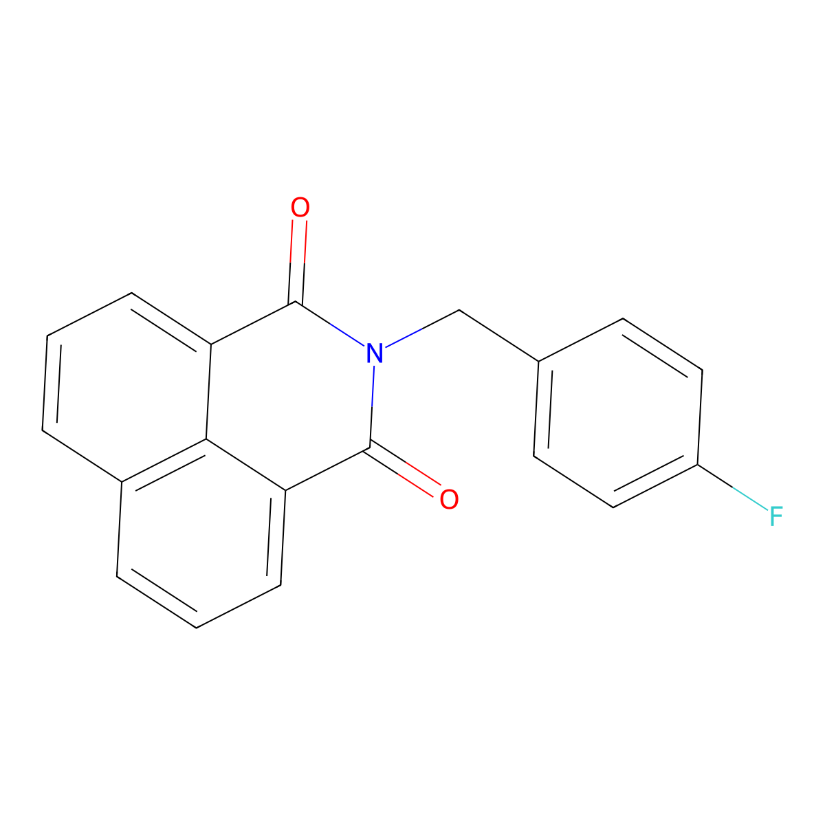 2-(4-Fluorobenzyl)-1H-benzo[de]isoquinoline-1,3(2H)-dione molecular structure, CAS 186299-00-3