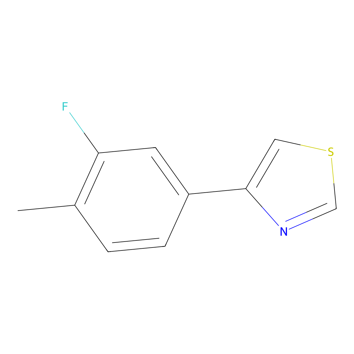 4-(3-Fluoro-4-methylphenyl)-1,3-thiazole molecular structure, CAS 1862992-29-7