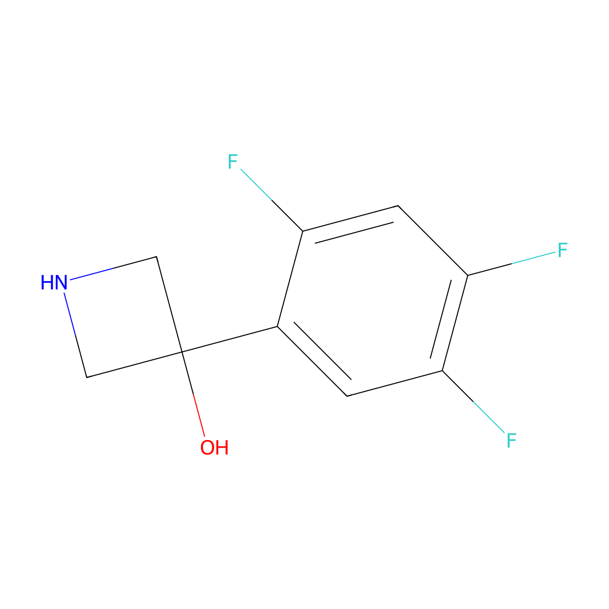 3-(2,4,5-Trifluorophenyl)azetidin-3-ol molecular structure, CAS 1862993-82-5