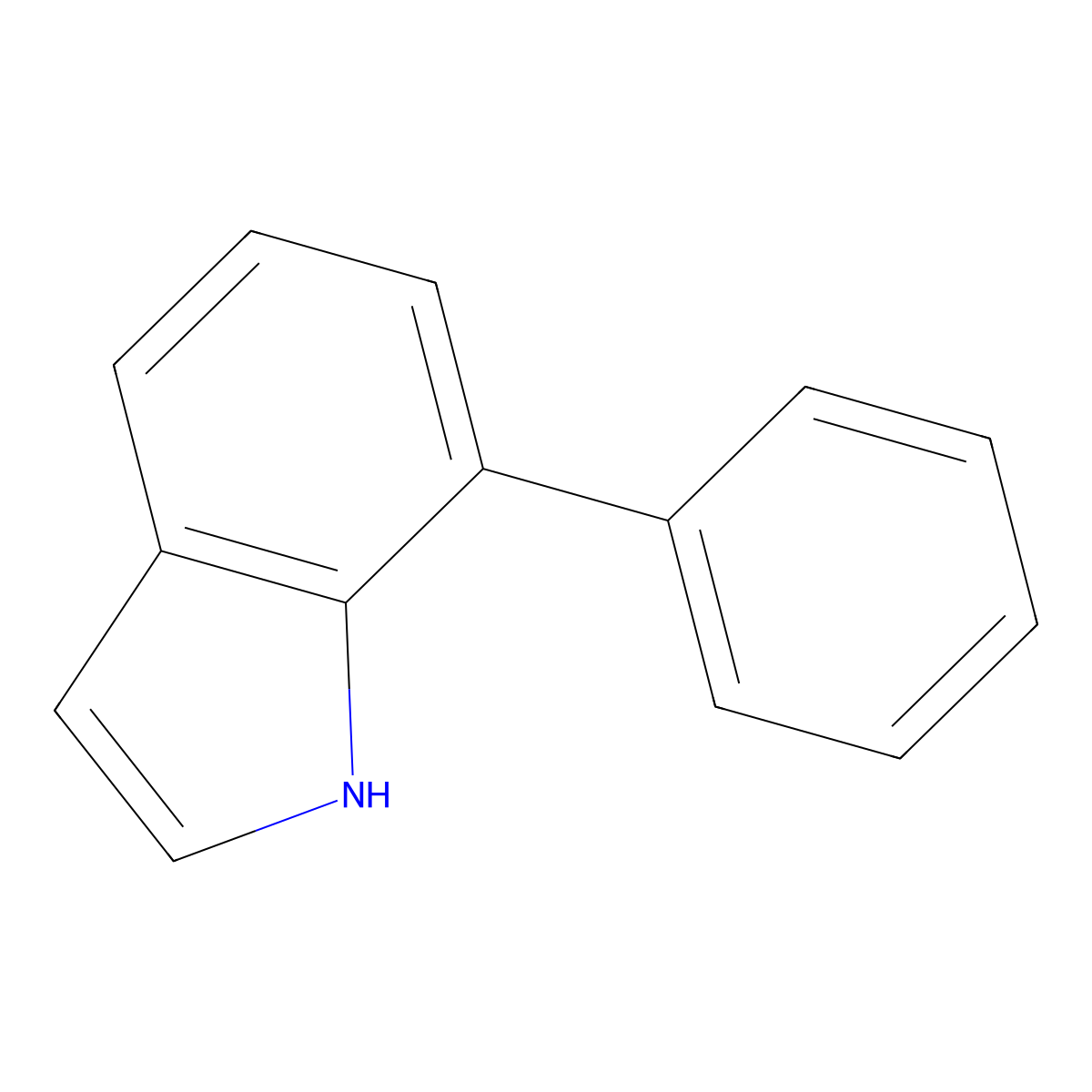 7-Phenyl-1H-indole molecular structure, CAS 1863-21-4