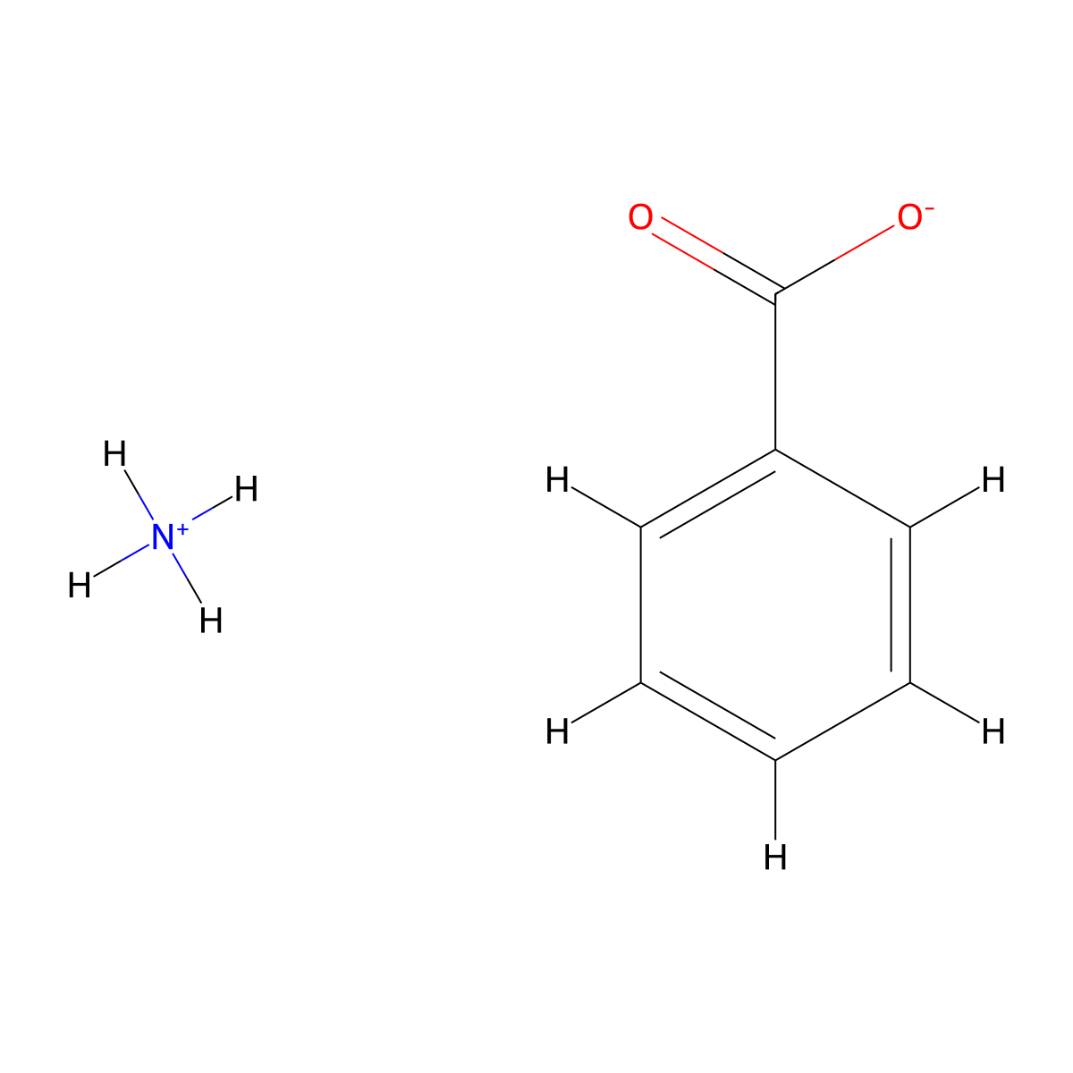 Ammonium Benzoate molecular structure, CAS 1863-63-4