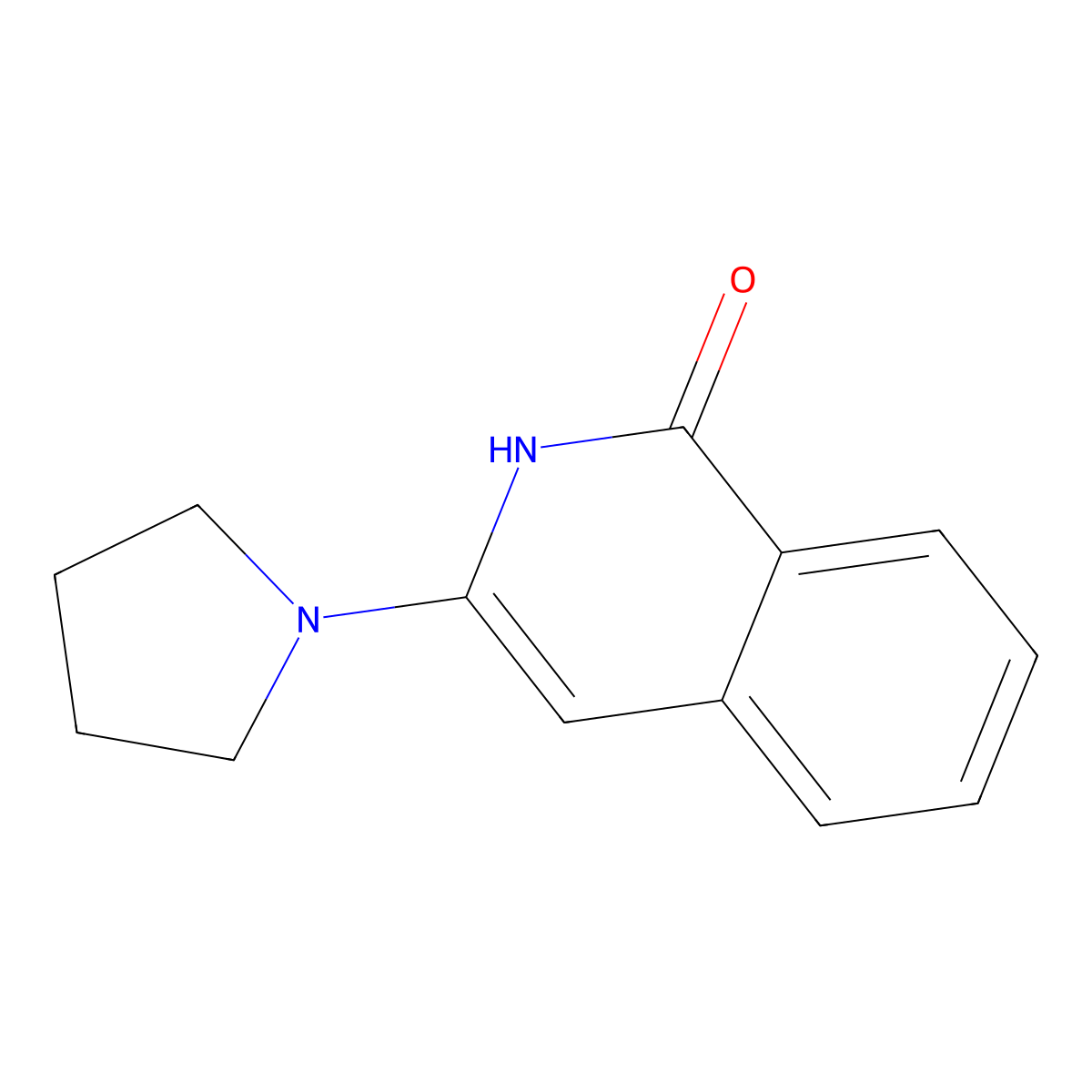 3-(1-Pyrrolidinyl)-1(2H)-isoquinolinone molecular structure, CAS 18630-99-4