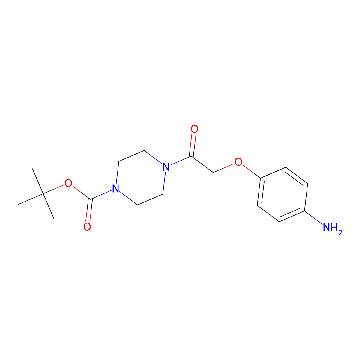 tert-Butyl 4-[2-(4-aminophenoxy)acetyl]piperazine-1-carboxylate molecular structure, CAS 186301-09-7