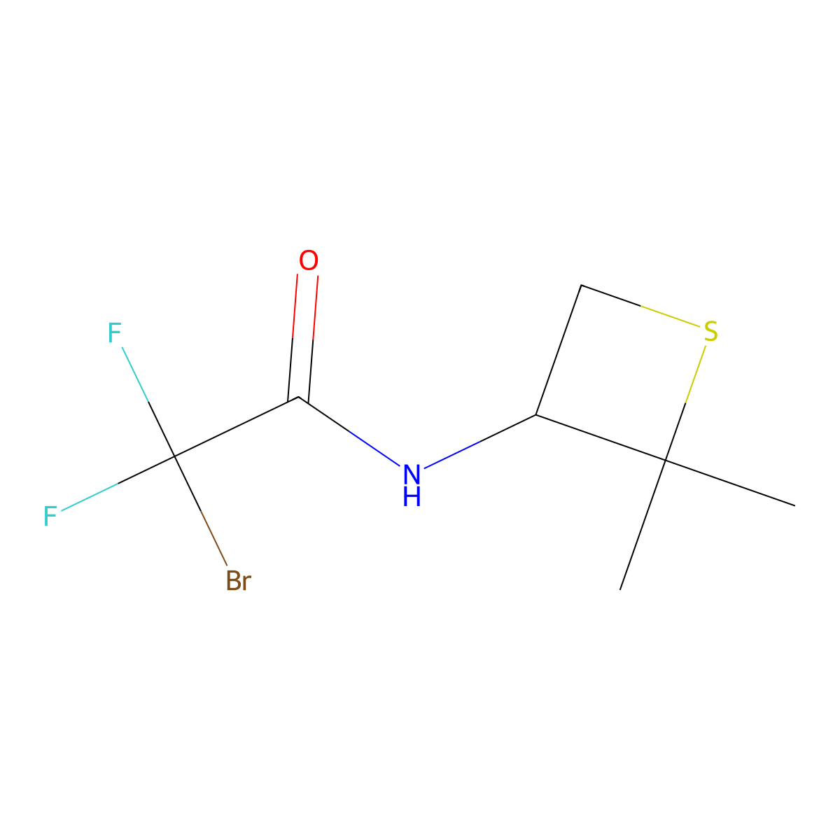 2-Bromo-N-(2,2-dimethylthietan-3-yl)-2,2-difluoroacetamide molecular structure, CAS 1863017-85-9