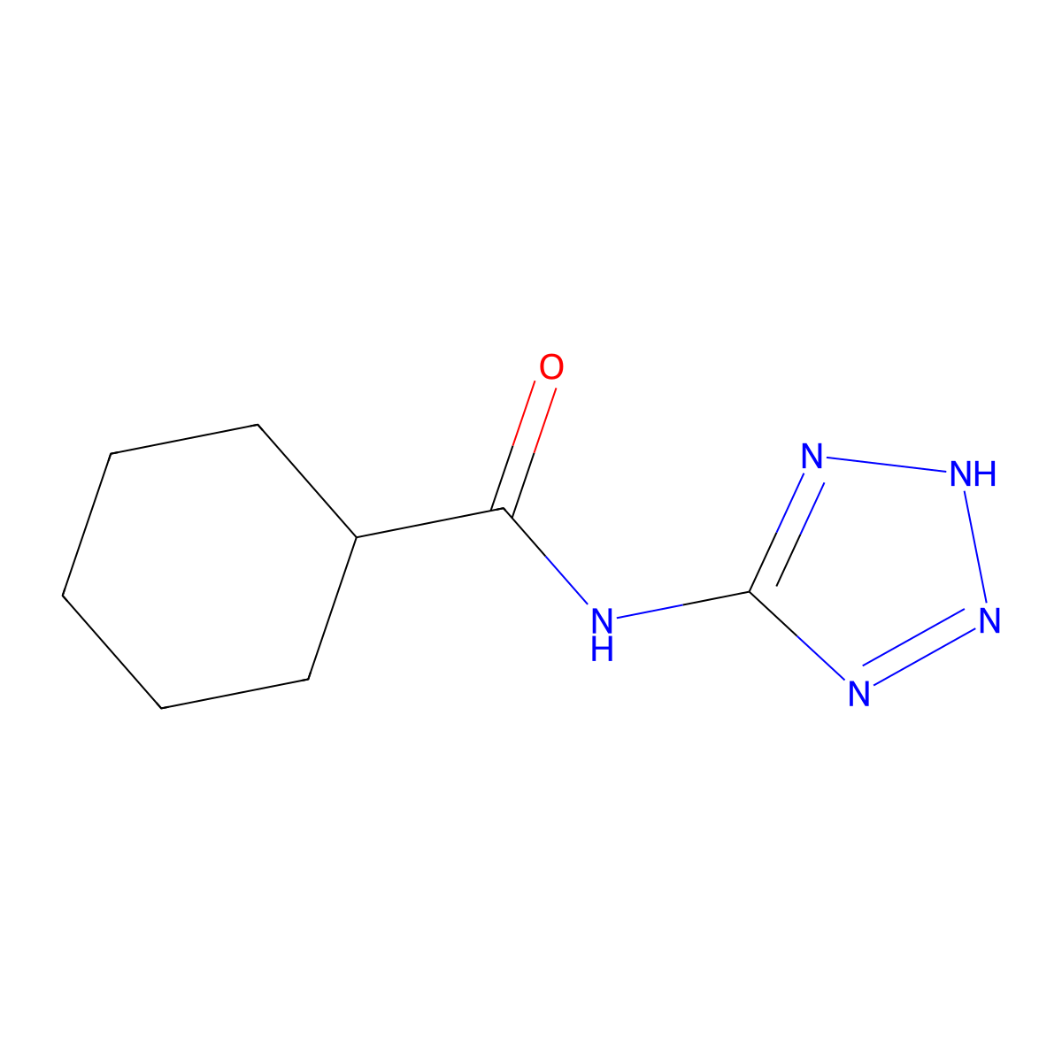 N-(2H-tetrazol-5-yl)cyclohexanecarboxamide molecular structure, CAS 186302-37-4