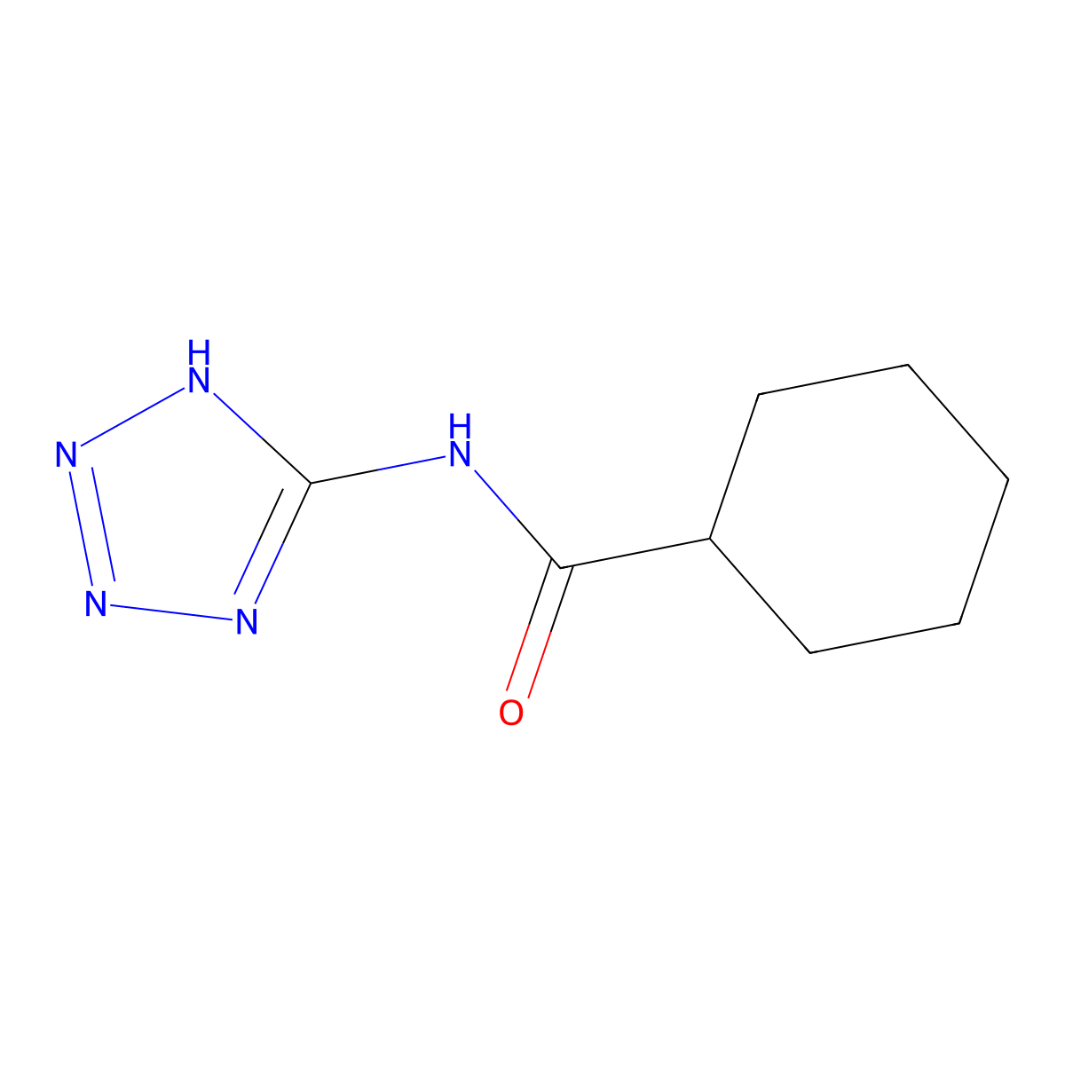 N-(2H-tetrazol-5-yl)cyclohexanecarboxamide molecular structure, CAS 186302-37-4