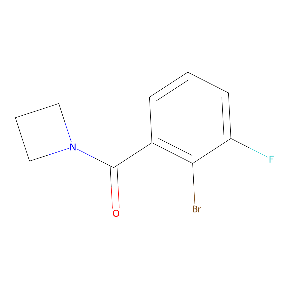 Azetidin-1-yl(2-bromo-3-fluorophenyl)methanone molecular structure, CAS 1863029-65-5