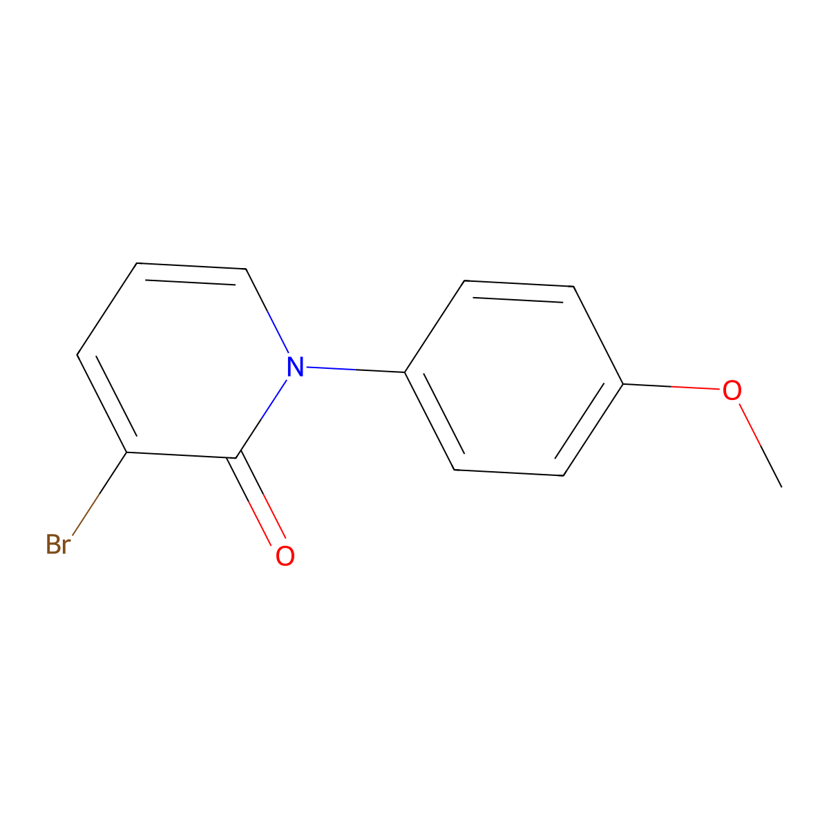 3-Bromo-1-(4-methoxyphenyl)pyridin-2(1H)-one molecular structure, CAS 1863035-95-3