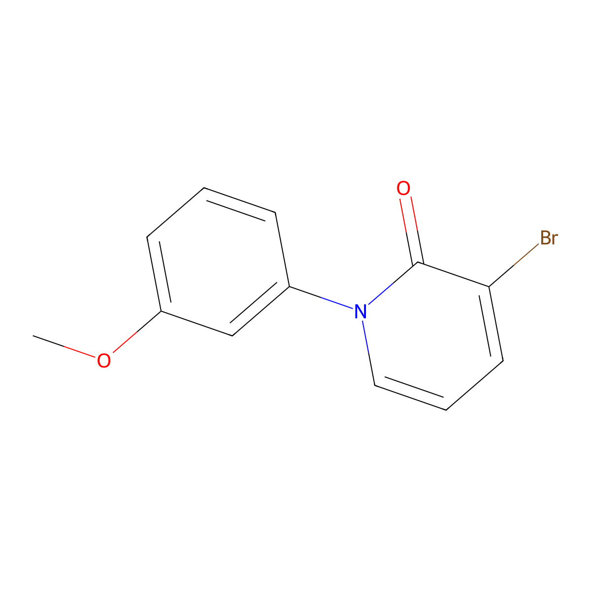 3-Bromo-1-(3-methoxyphenyl)pyridin-2(1H)-one molecular structure, CAS 1863035-96-4