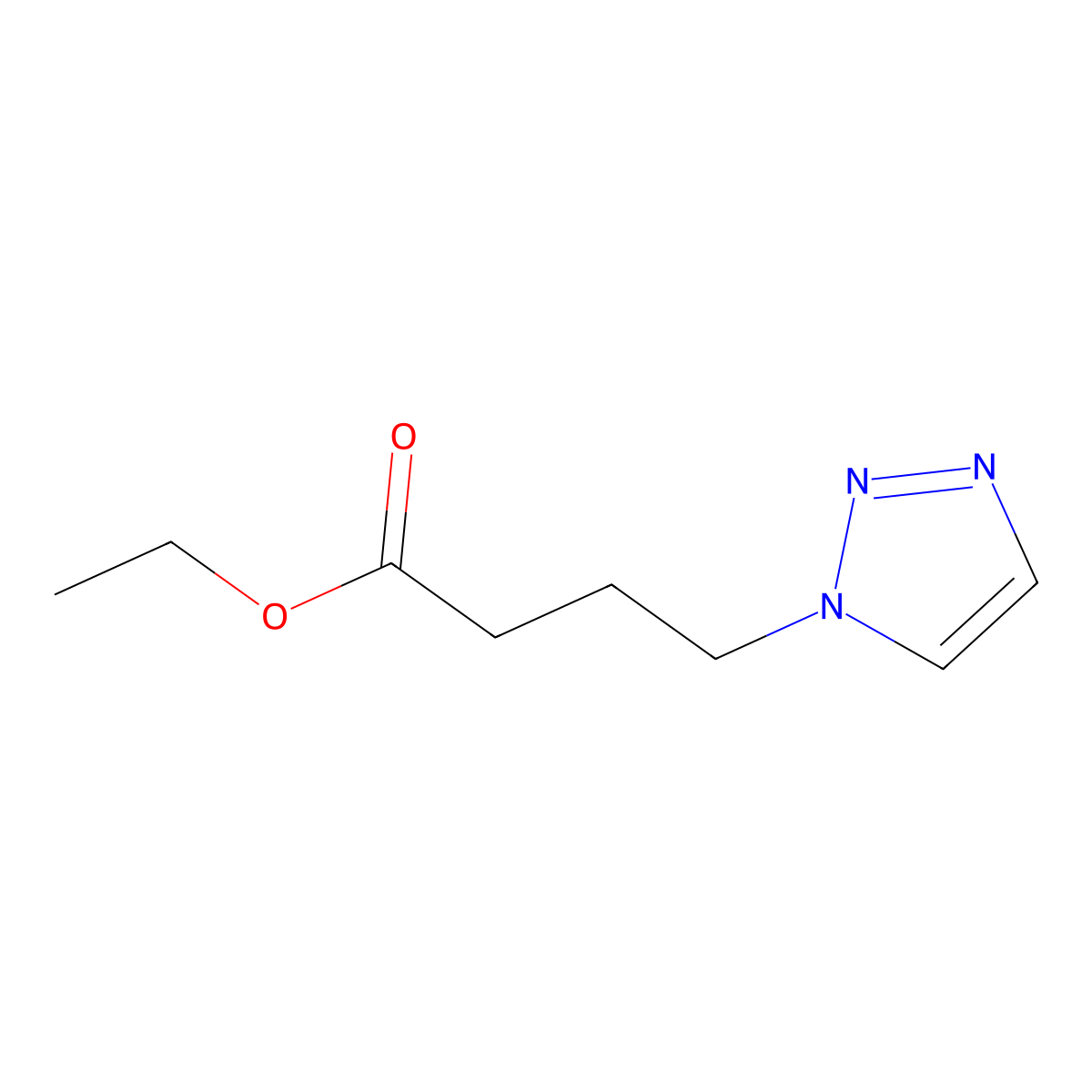 EThyl 4-(1,2,3-triazol-1-yl)butanoate molecular structure, CAS 1863053-17-1