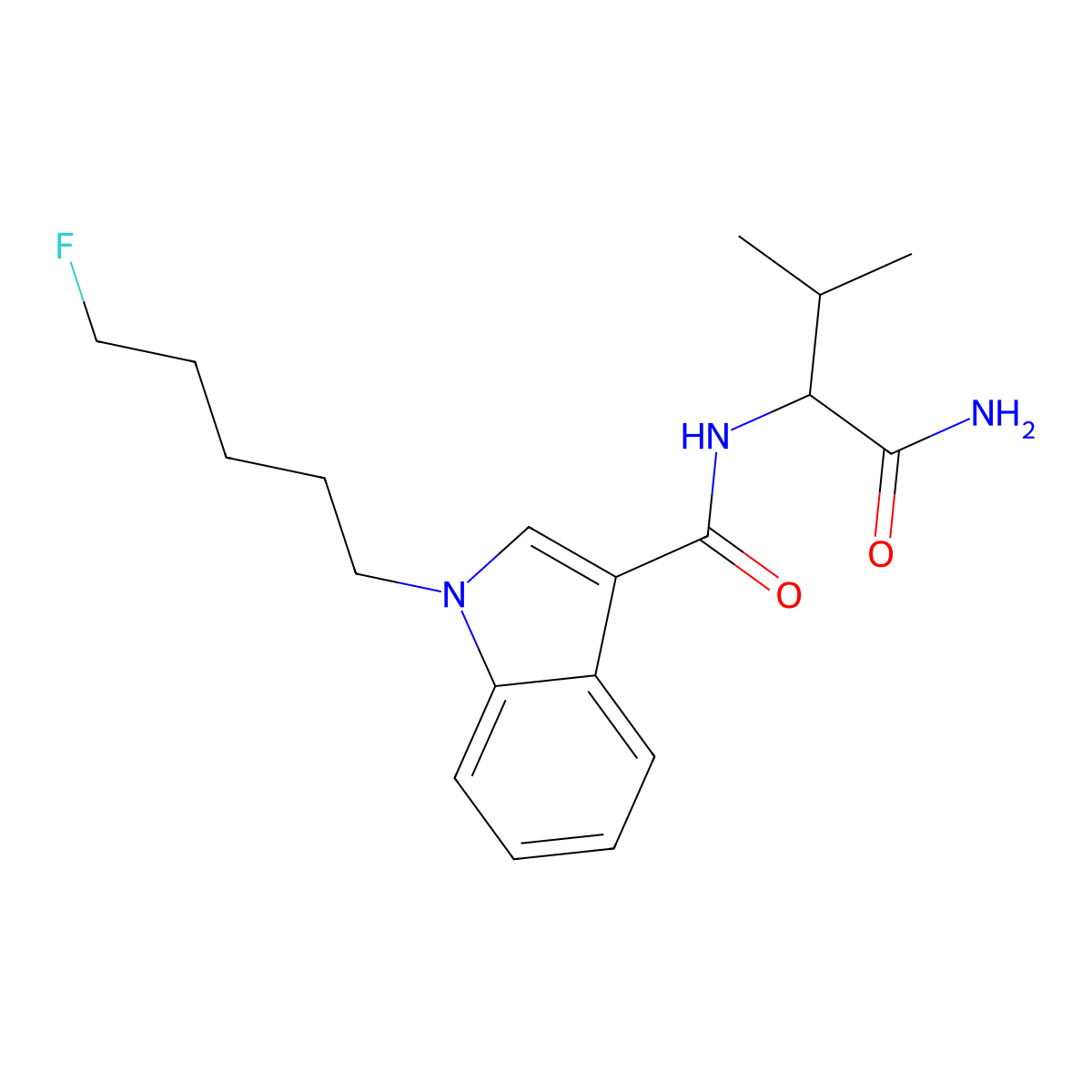 N-(1-Carbamoyl-2-methyl-propyl)-1-(5-fluoropentyl)indole-3-carboxamide molecular structure, CAS 1863065-86-4
