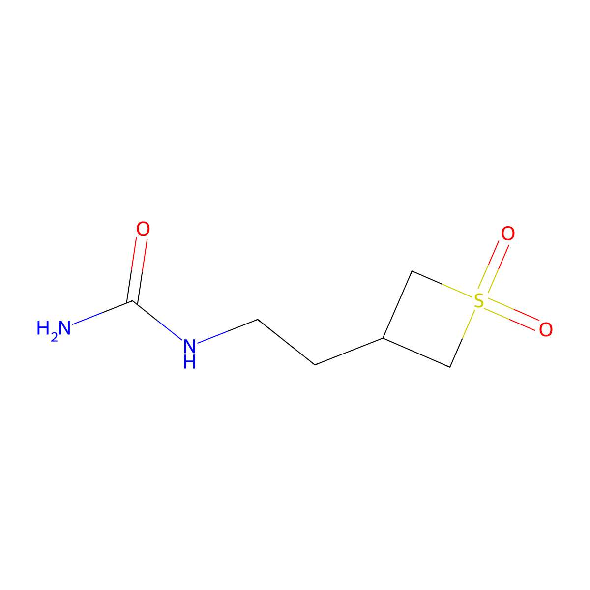 1-(2-(1,1-Dioxidothietan-3-yl)ethyl)urea molecular structure, CAS 1863078-23-2