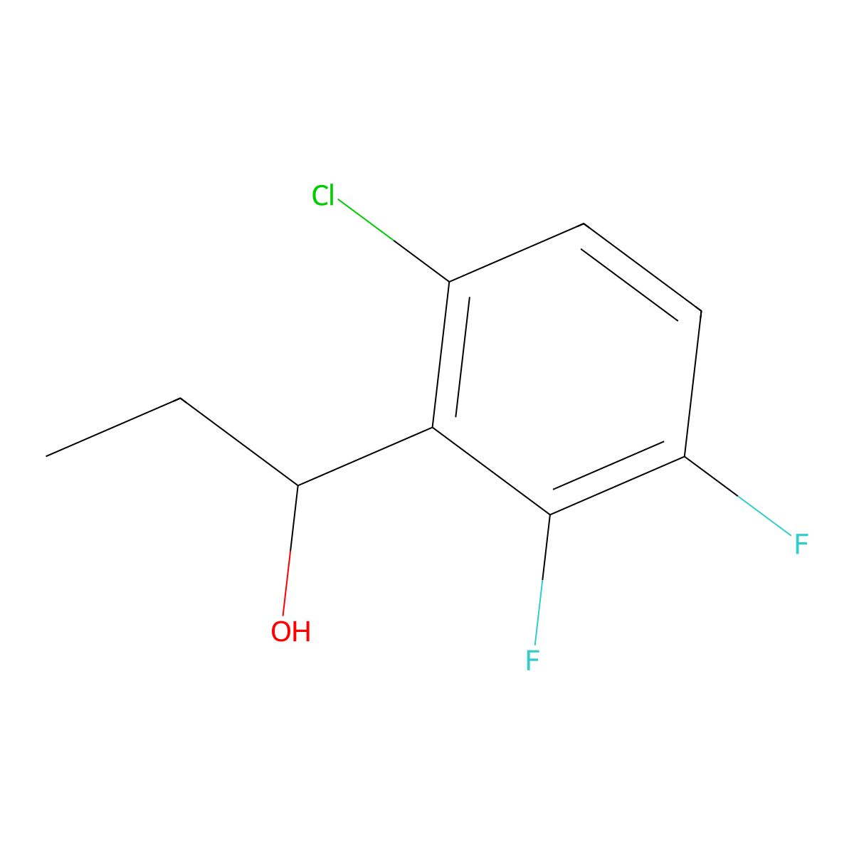 6-Chloro-alpha-ethyl-2,3-difluorobenZenemethanol molecular structure, CAS 1863086-48-9