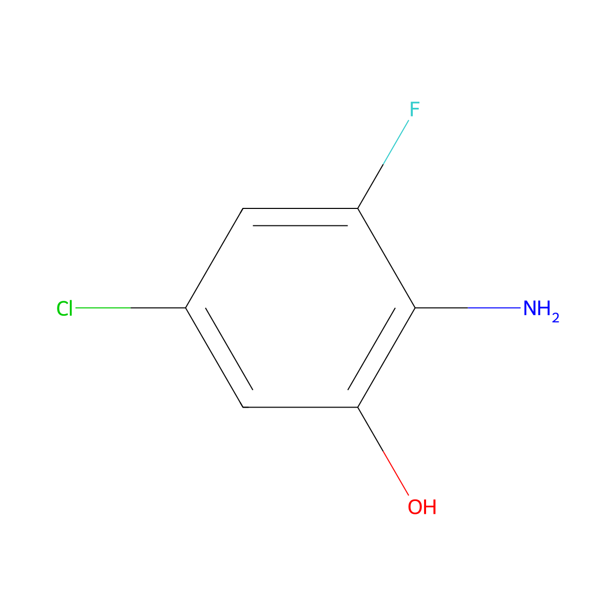 2-Amino-5-chloro-3-fluorophenol molecular structure, CAS 186309-72-8