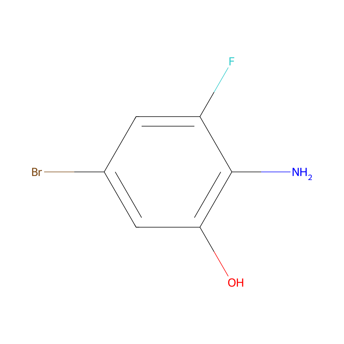 2-Amino-5-bromo-3-fluorophenol molecular structure, CAS 186309-73-9