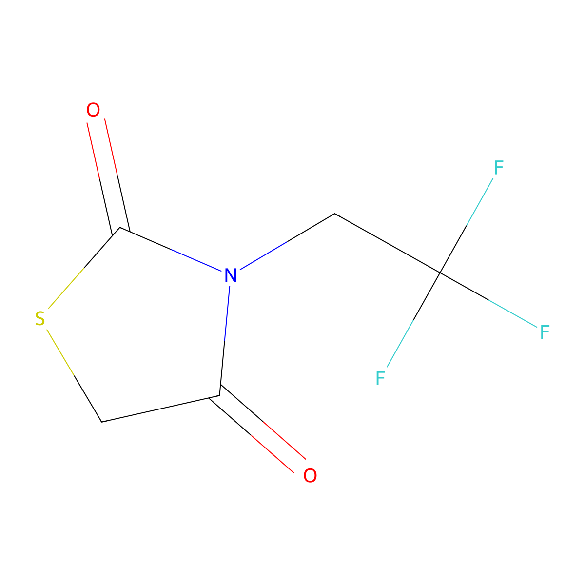 3-(2,2,2-Trifluoroethyl)-1,3-thiazolidine-2,4-dione molecular structure, CAS 1863092-09-4