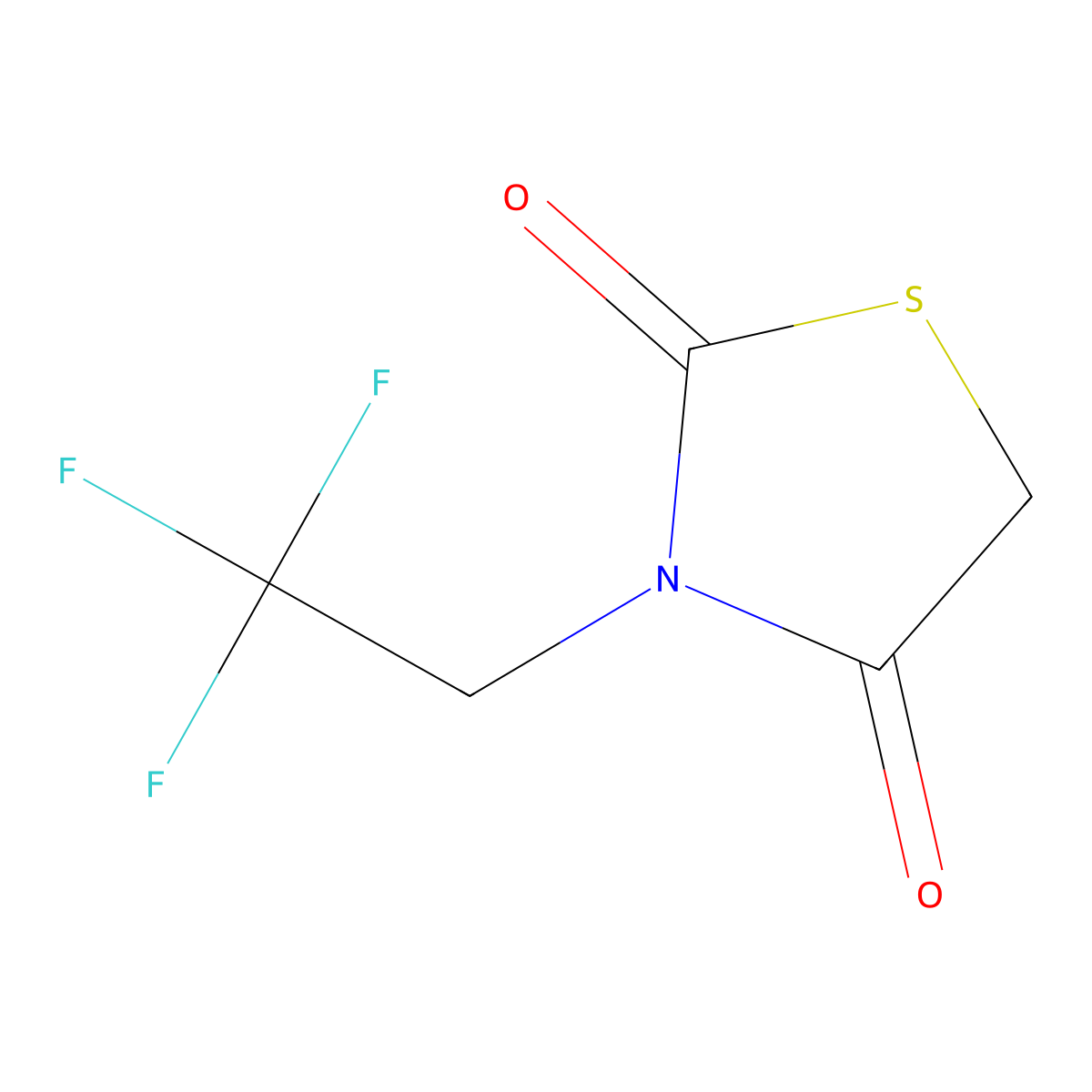 3-(2,2,2-Trifluoroethyl)-1,3-thiazolidine-2,4-dione molecular structure, CAS 1863092-09-4