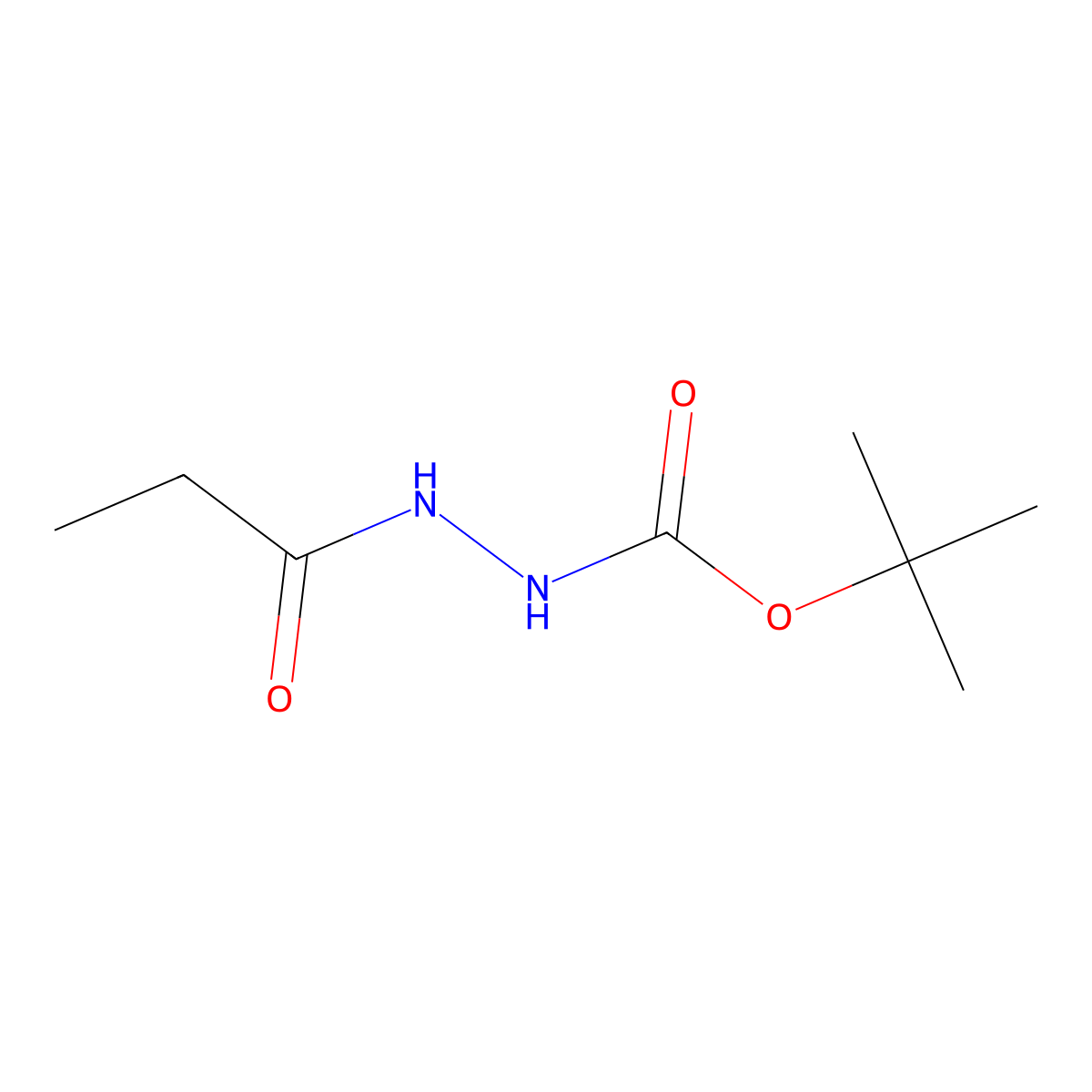 Tert-butyl 2-propionylhydrazinecarboxylate molecular structure, CAS 1863135-55-0
