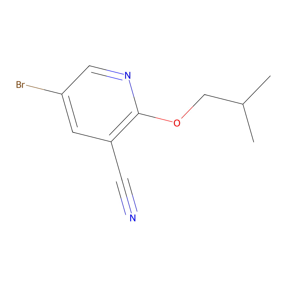 5-Bromo-2-(2-methylpropoxy)pyridine-3-carbonitrile molecular structure, CAS 1863154-26-0