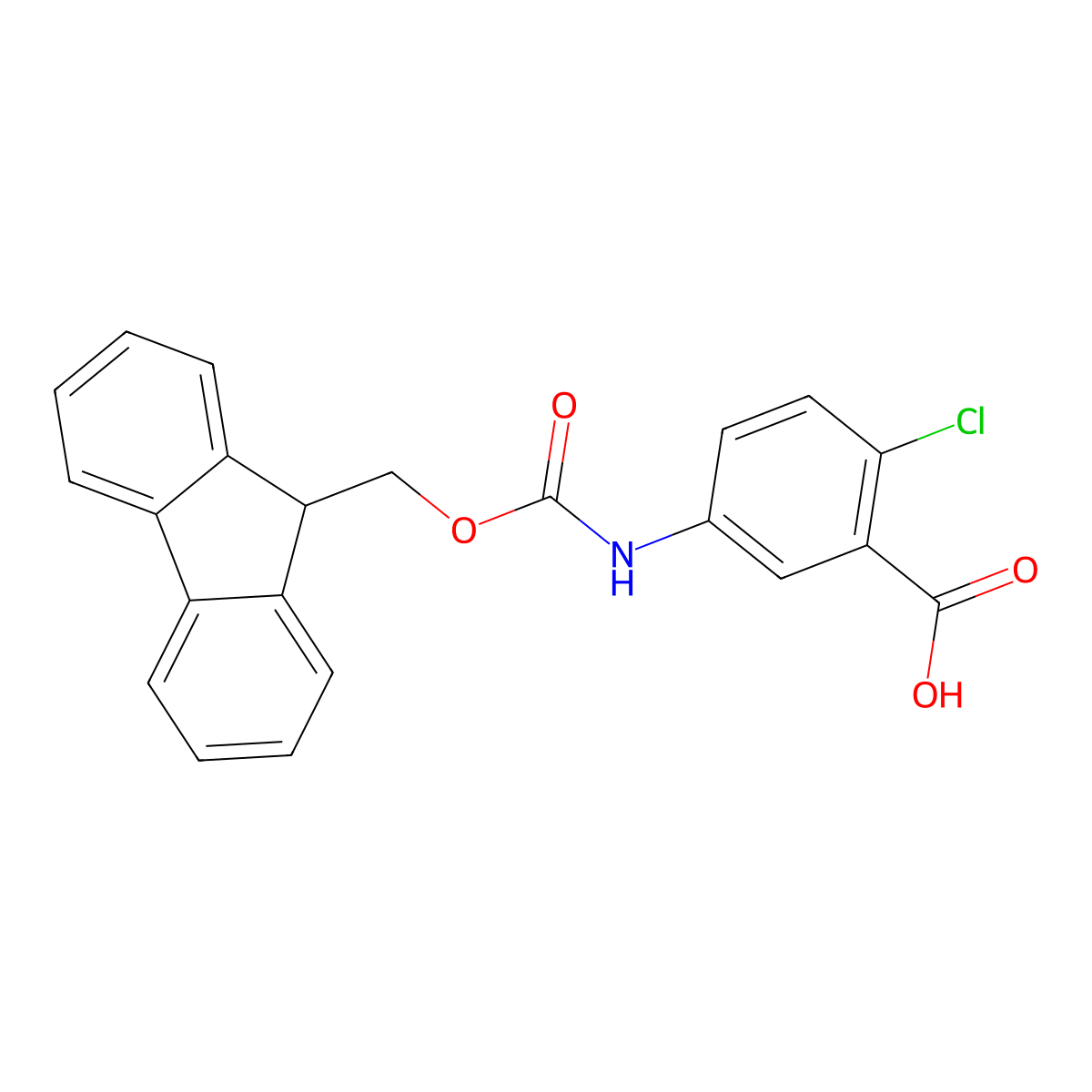 2-Chloro-5-({[(9H-fluoren-9-yl)methoxy]carbonyl}amino)benzoic acid molecular structure, CAS 186320-16-1