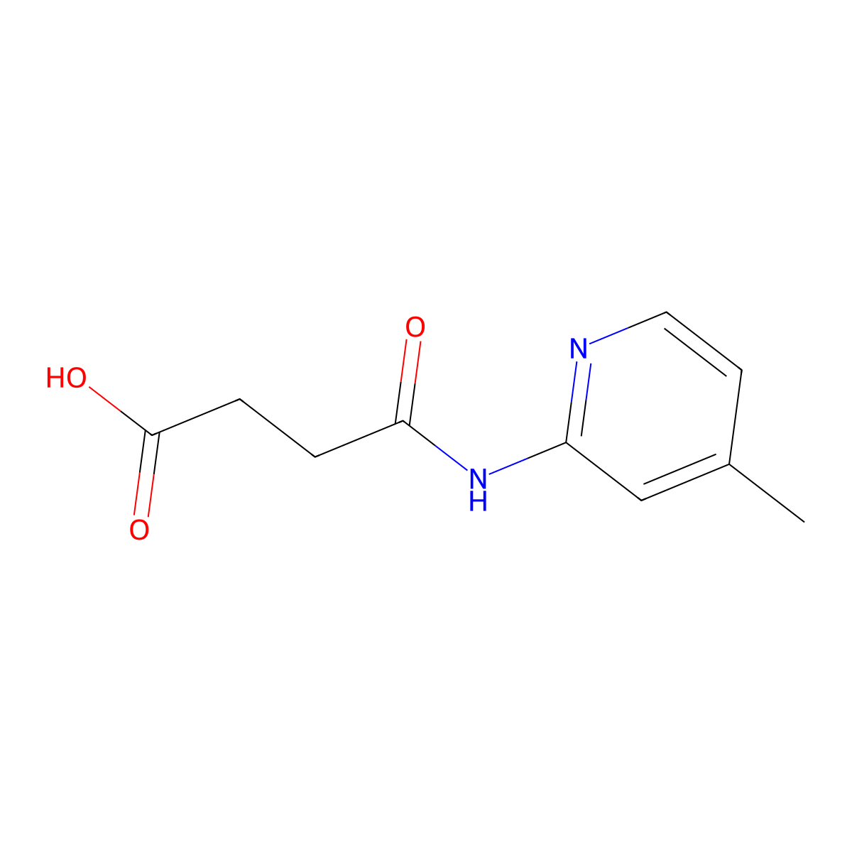 4-[(4-Methyl-2-pyridinyl)amino]-4-oxobutanoic acid molecular structure, CAS 186320-23-0