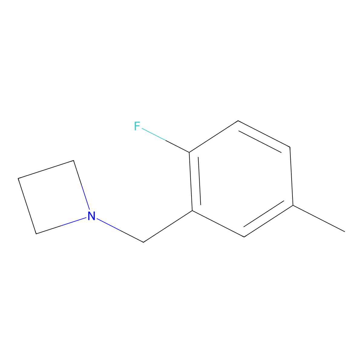 1-[(2-Fluoro-5-methylphenyl)methyl]azetidine molecular structure, CAS 1863251-67-5