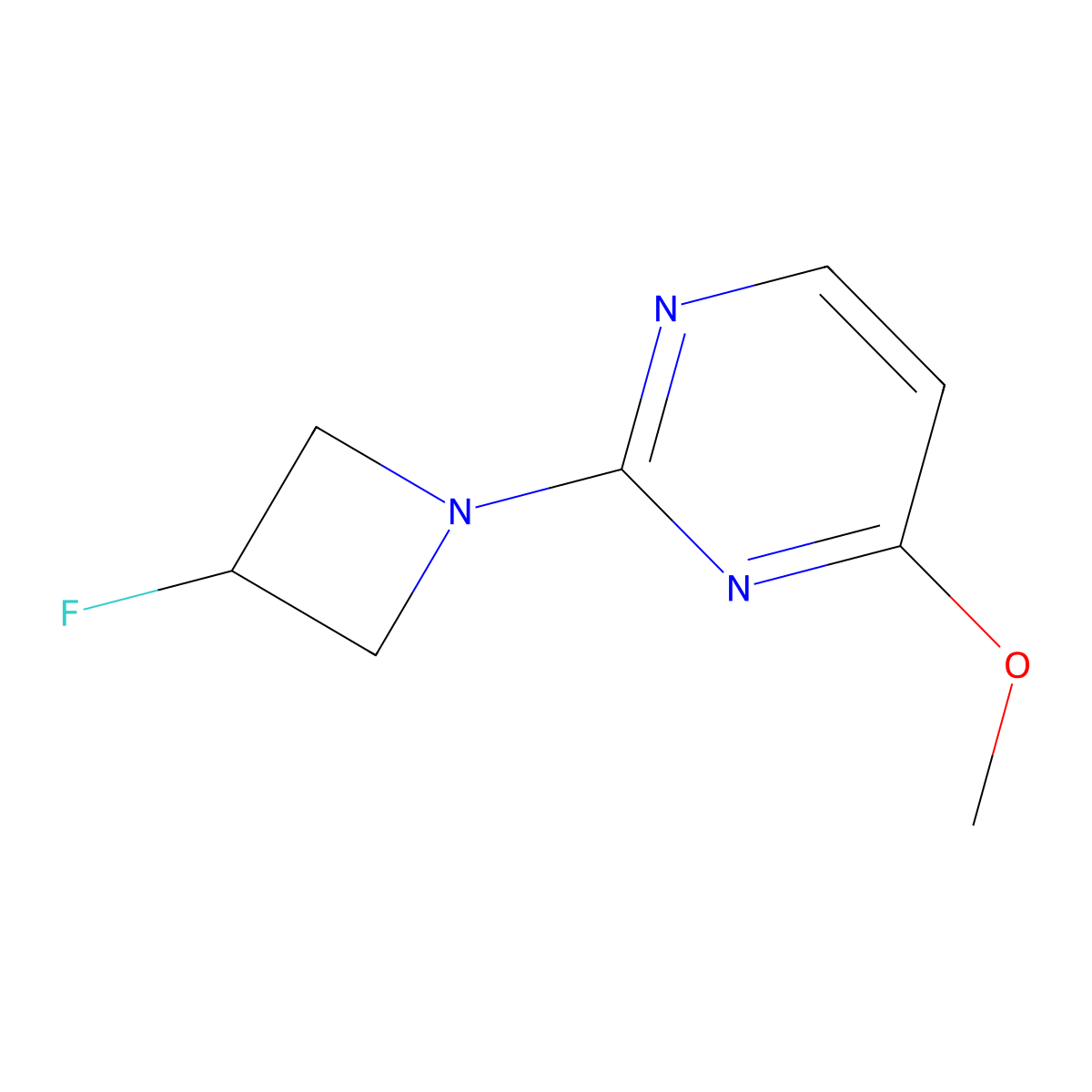 2-(3-Fluoroazetidin-1-yl)-4-methoxypyrimidine molecular structure, CAS 1863273-05-5