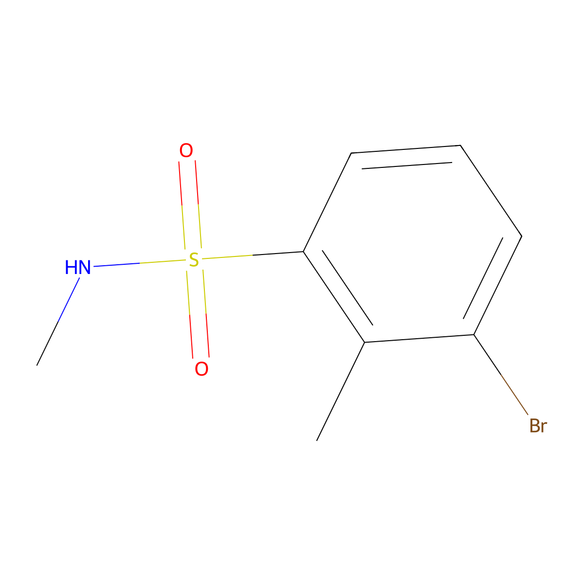 3-Bromo-N,2-dimethylbenzene-1-sulfonamide molecular structure, CAS 1863276-25-8