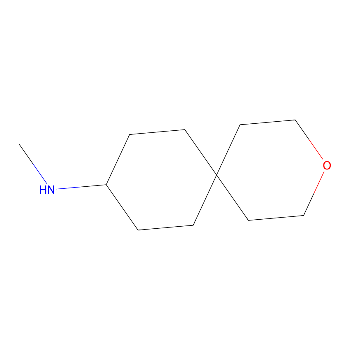 N-methyl-3-oxaspiro[5.5]undecan-9-amine molecular structure, CAS 1863285-56-6