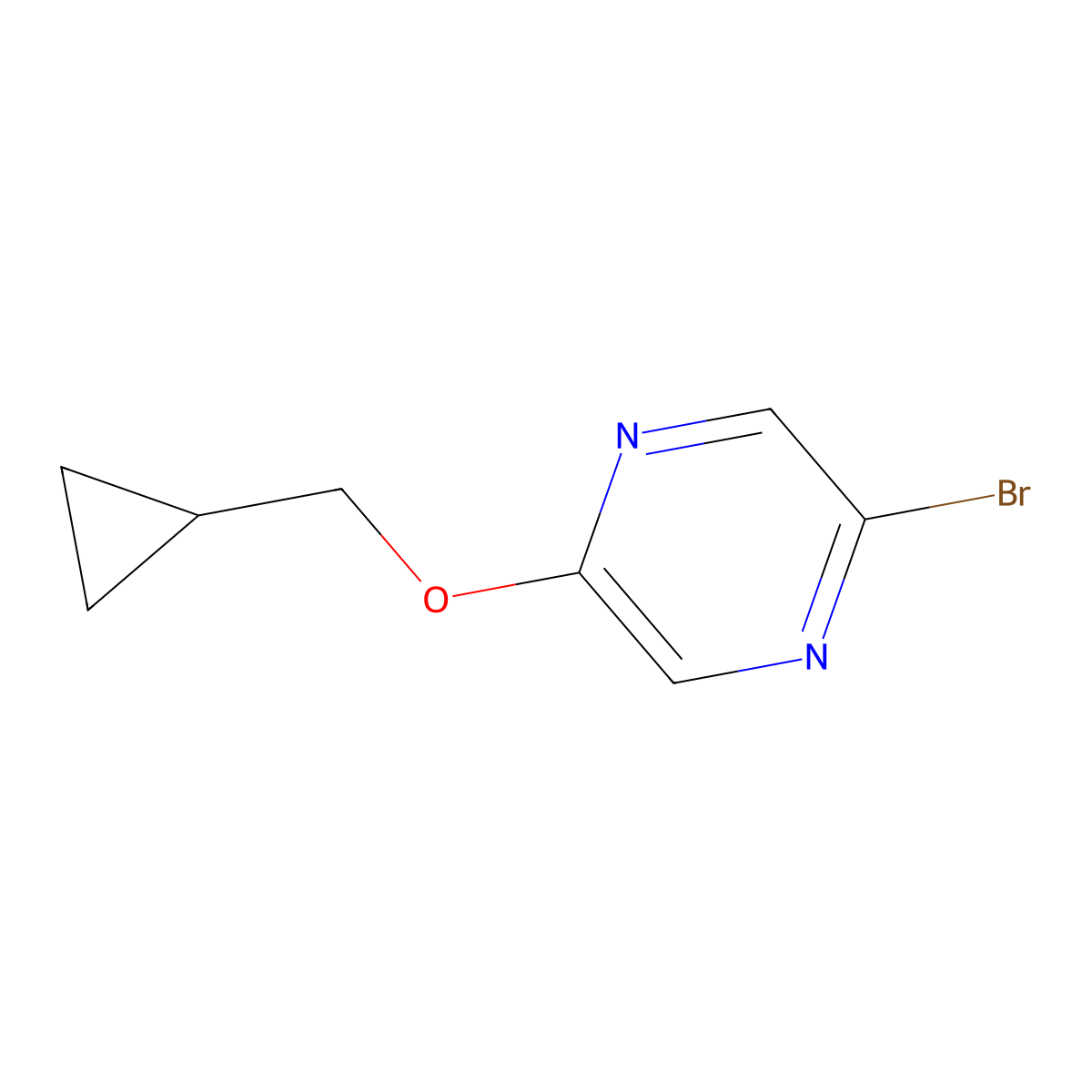 2-Bromo-5-(cyclopropylmethoxy)pyrazine molecular structure, CAS 1863286-32-1