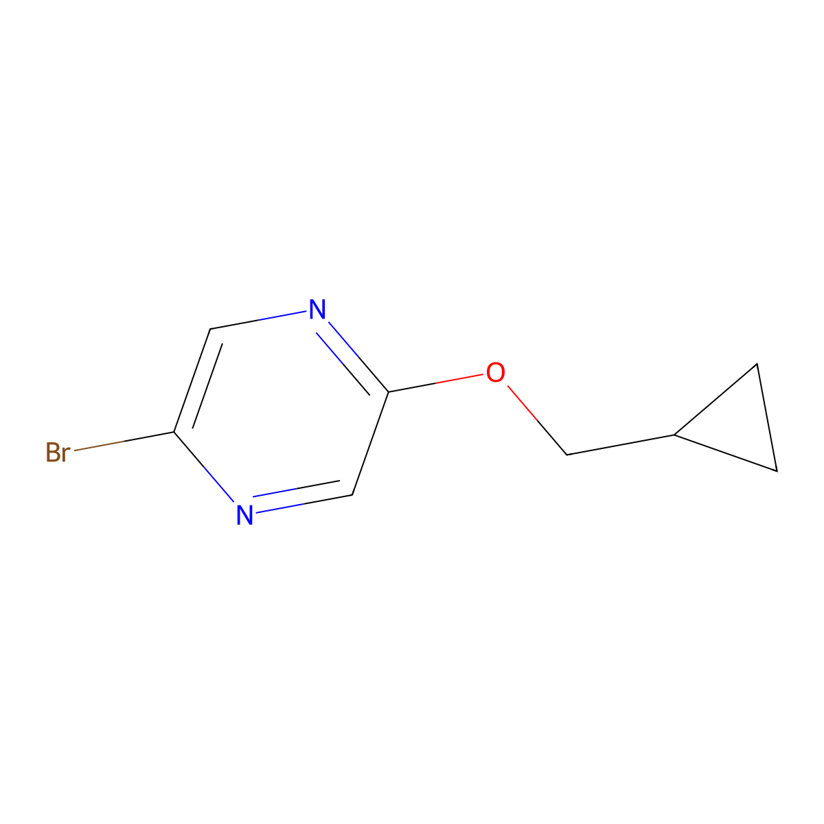 2-Bromo-5-(cyclopropylmethoxy)pyrazine molecular structure, CAS 1863286-32-1