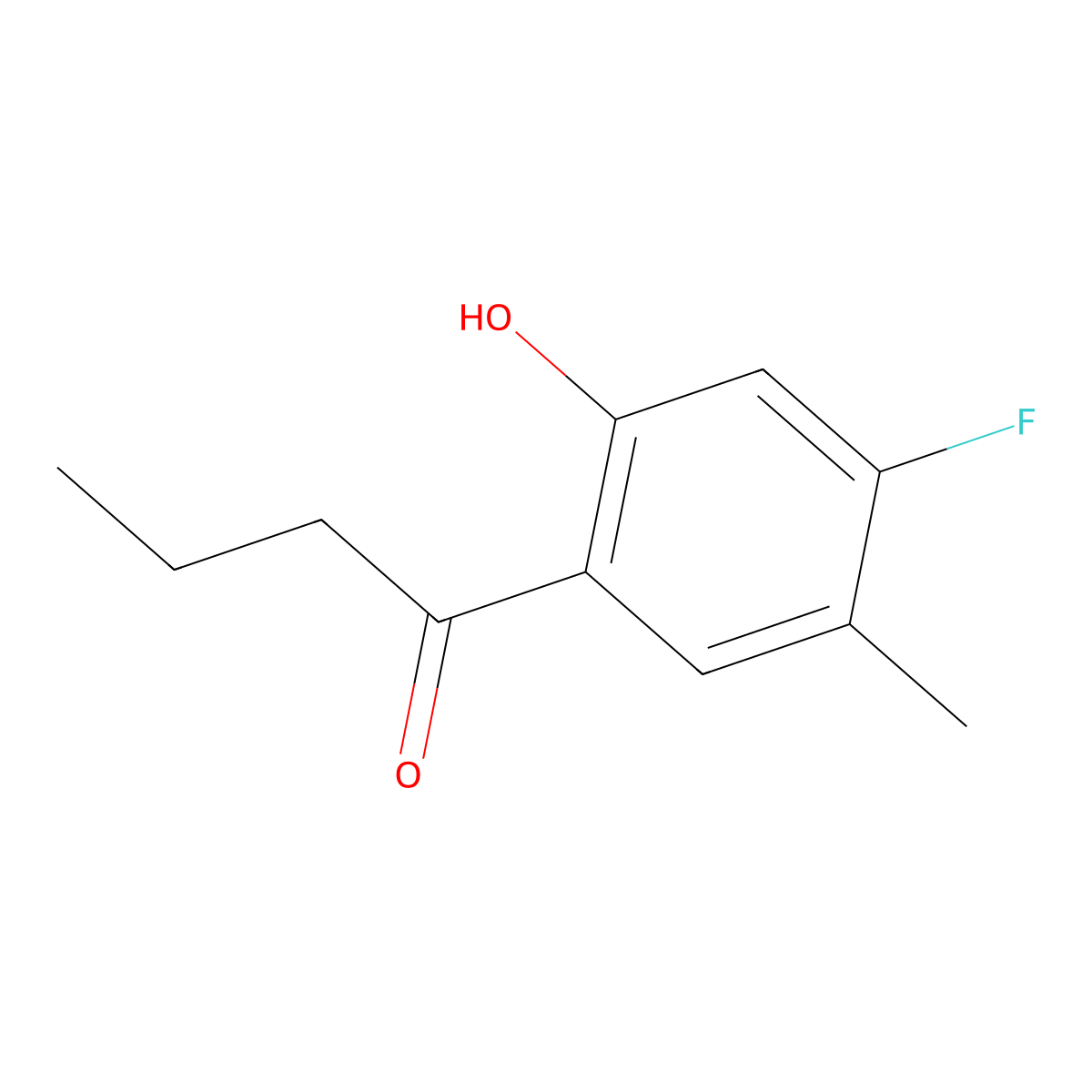 1-(4-Fluoro-2-hydroxy-5-methylphenyl)butan-1-one molecular structure, CAS 1863291-55-7