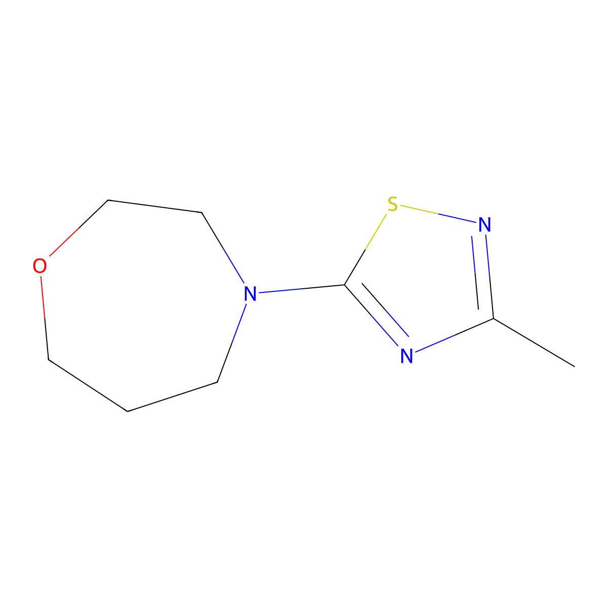 4-(3-Methyl-1,2,4-thiadiazol-5-yl)-1,4-oxazepane molecular structure, CAS 1863308-88-6