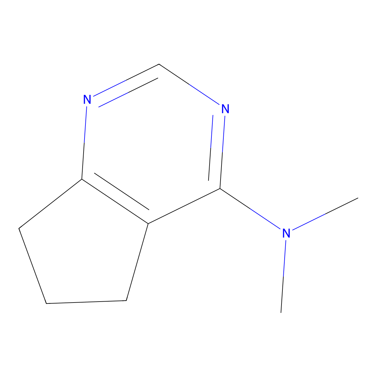 N,N-dimethyl-5H,6H,7H-cyclopenta[d]pyrimidin-4-amine molecular structure, CAS 1863319-16-7