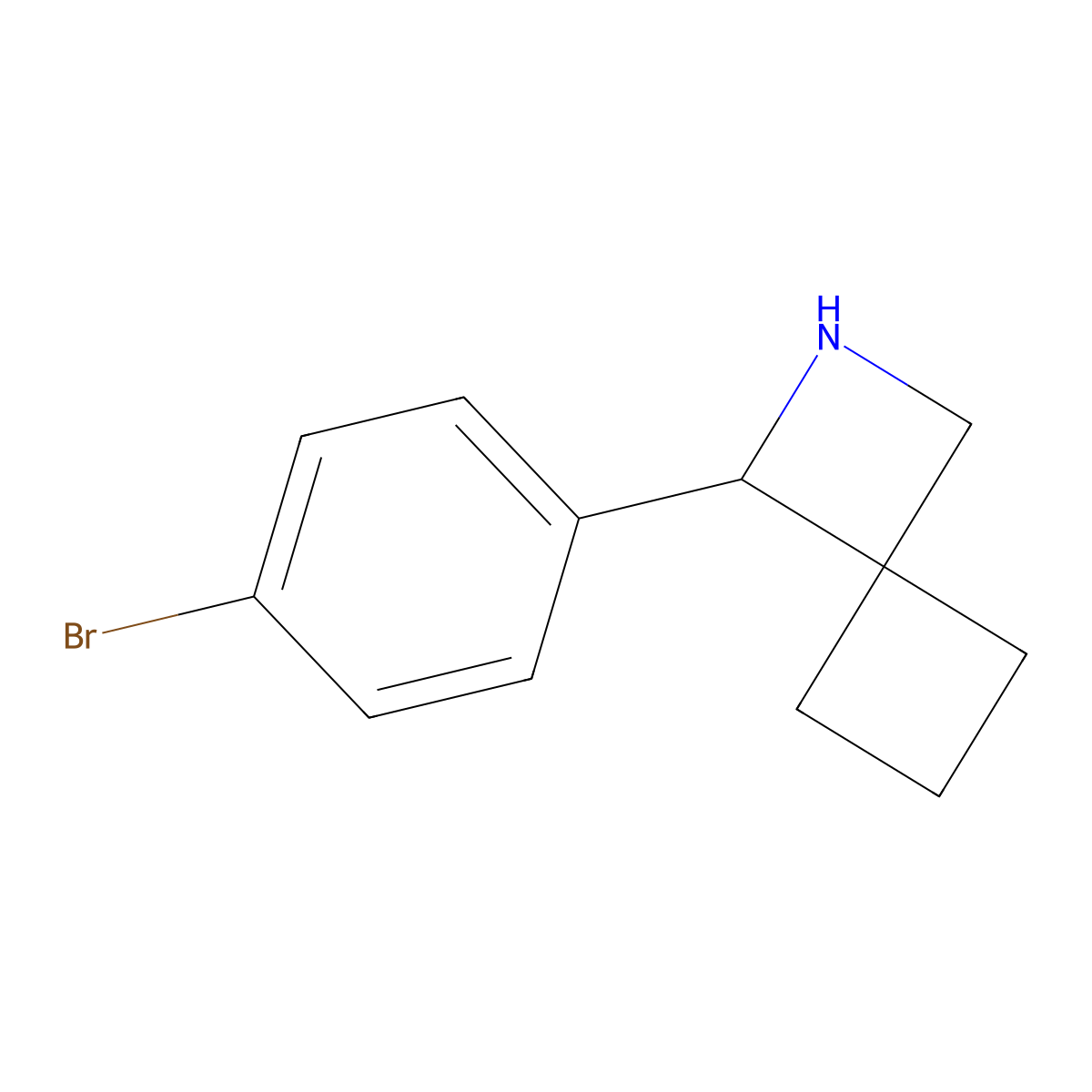 1-(4-Bromophenyl)-2-azaspiro[3.3]heptane molecular structure, CAS 1863324-53-1