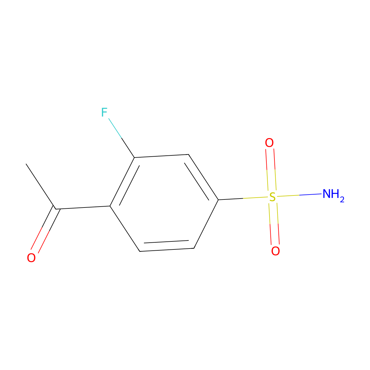 4-Acetyl-3-fluorobenzene-1-sulfonamide molecular structure, CAS 1863330-19-1